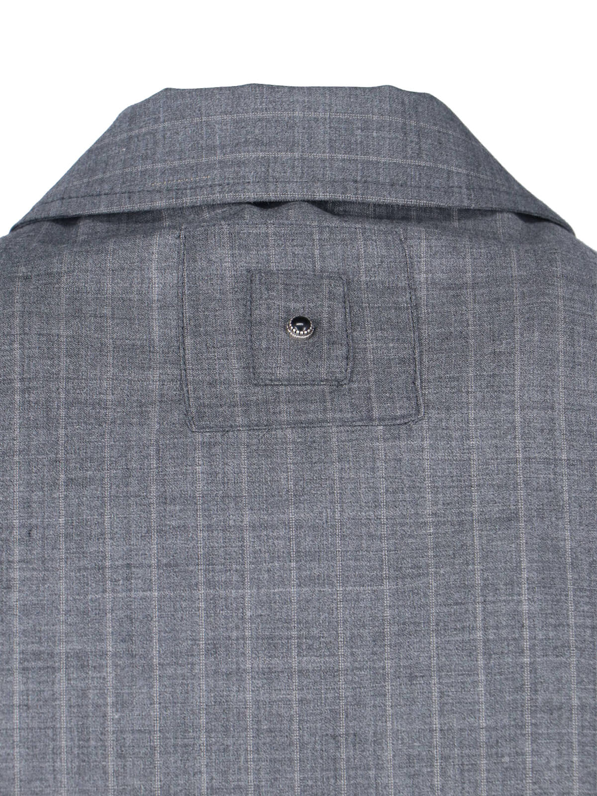 Grey Pinstripe Virgin Wool Blend Jacket - Image 3
