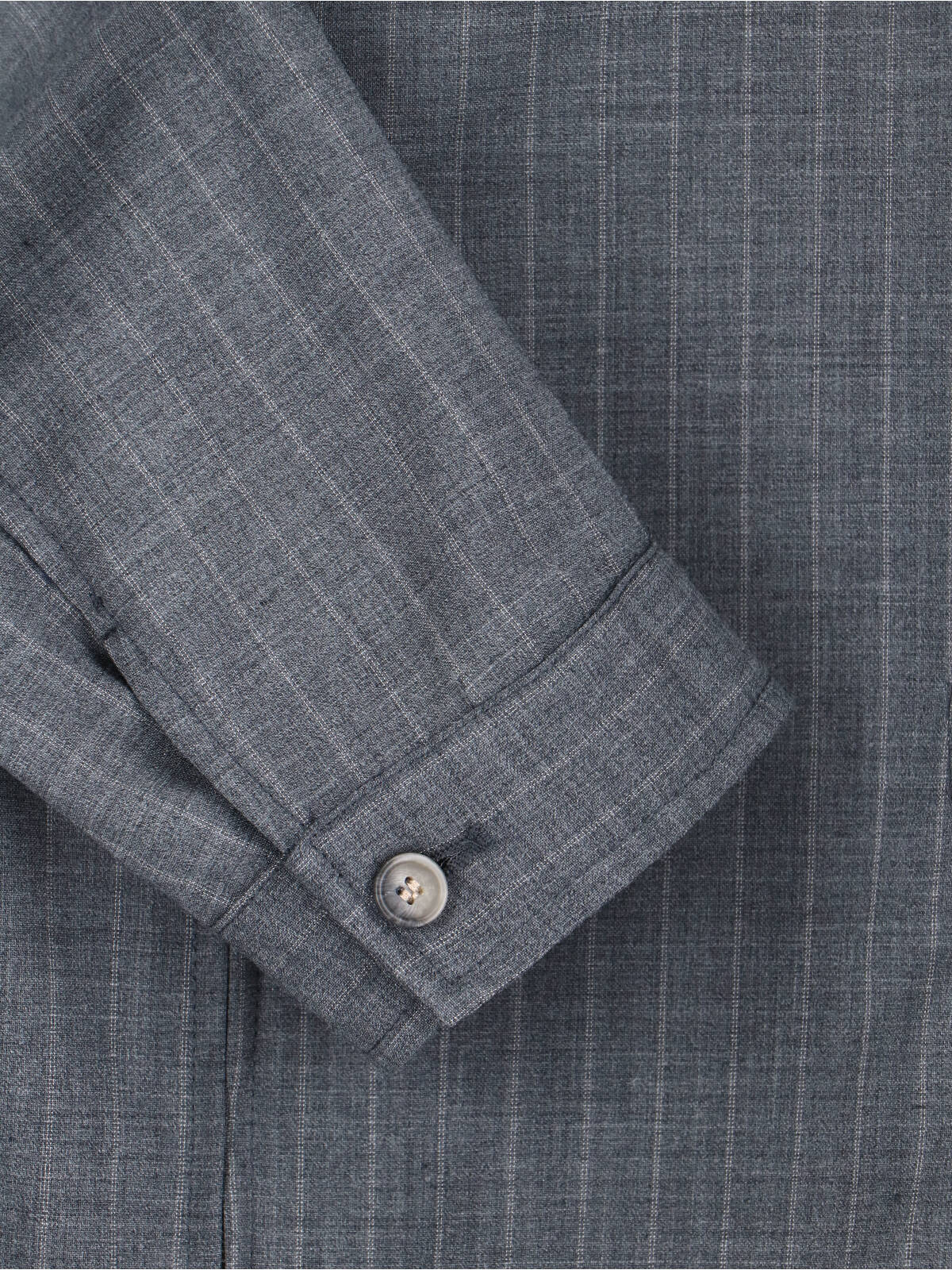 Grey Pinstripe Virgin Wool Blend Jacket - Image 4