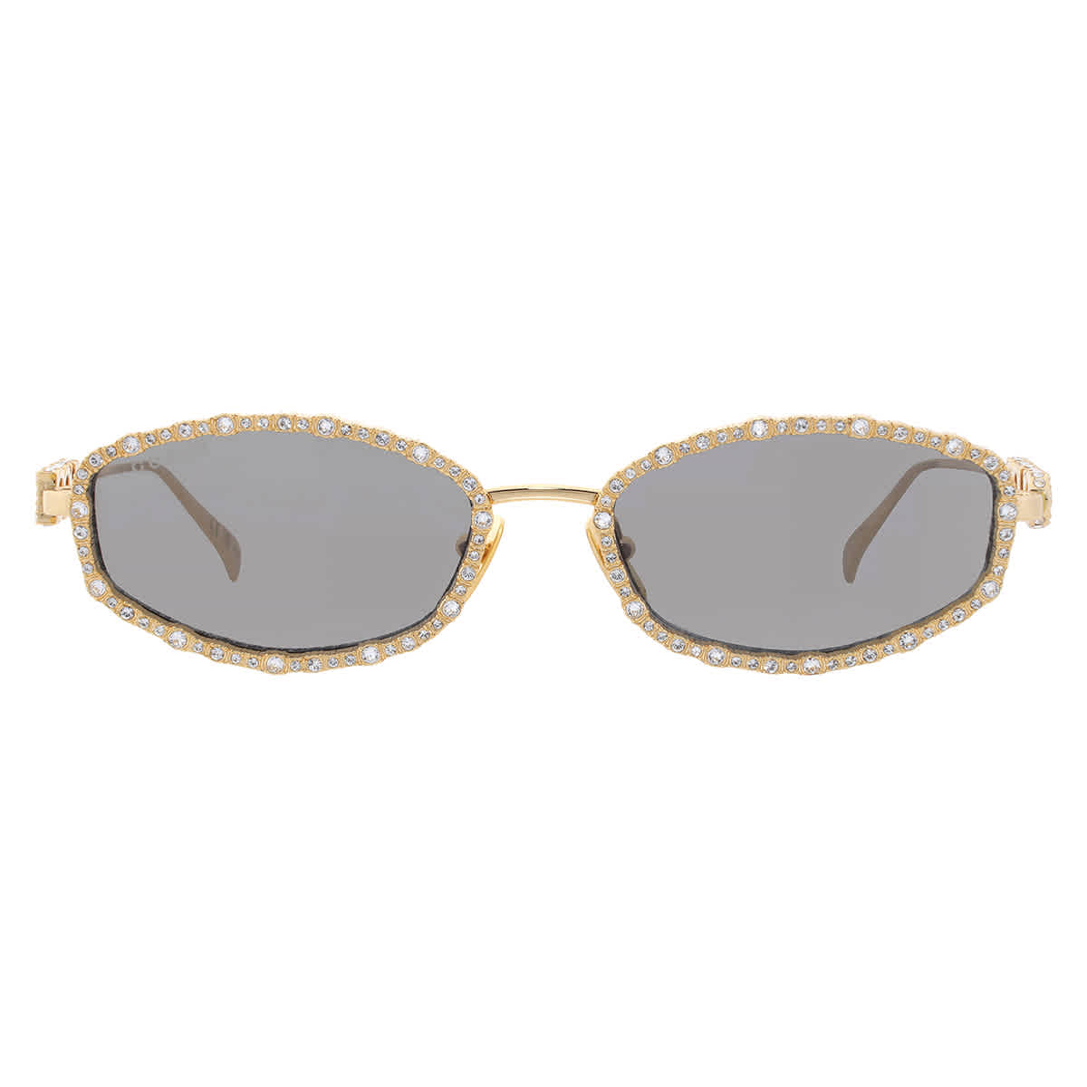Gucci Grey Oval Ladies Sunglasses GG1803S 001 55