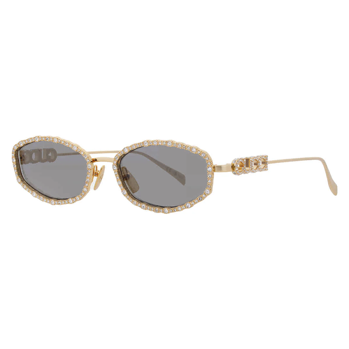 Gucci Grey Oval Ladies Sunglasses GG1803S 001 55 - Image 2