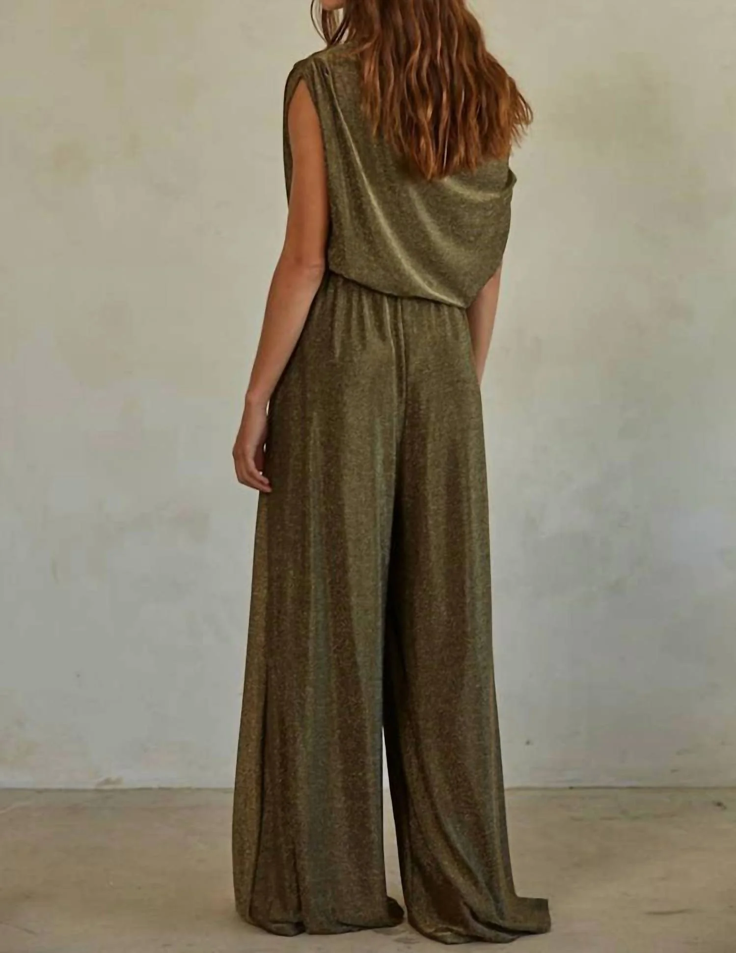 Gwen Metallic Jumpsuit In Gold Black - Image 3