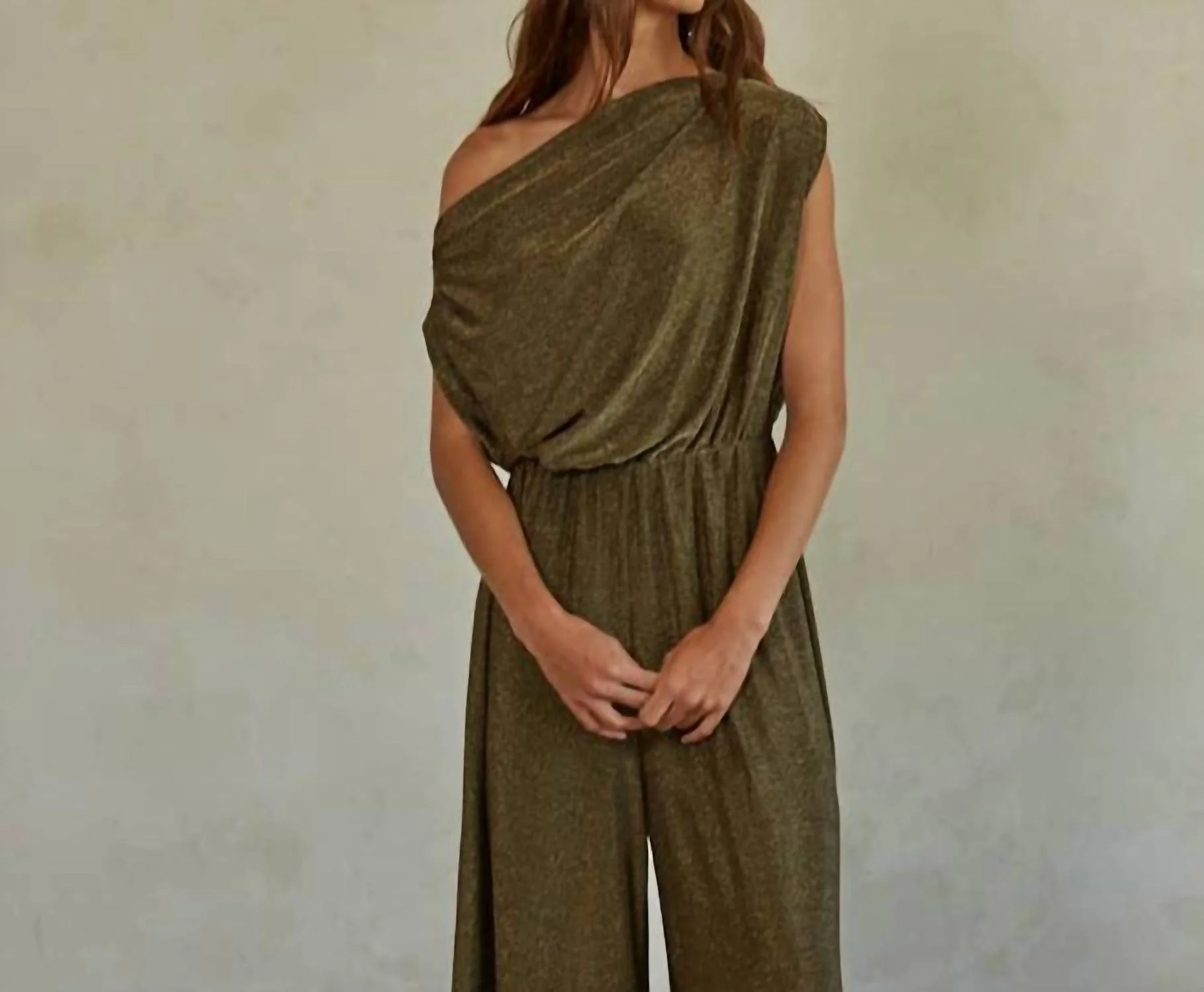 Gwen Metallic Jumpsuit In Gold Black - Image 4