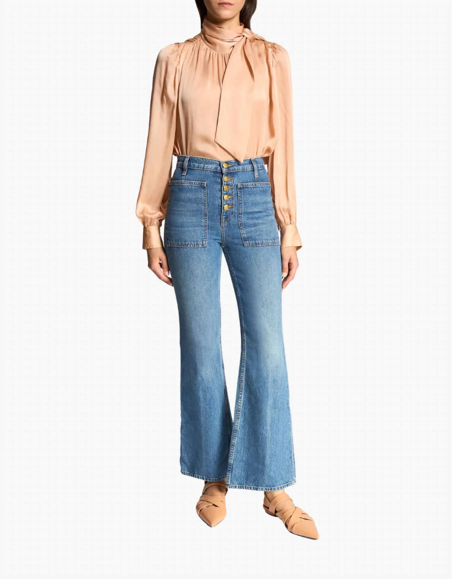 Gwynne High Rise Kick Flare Jeans In Danube