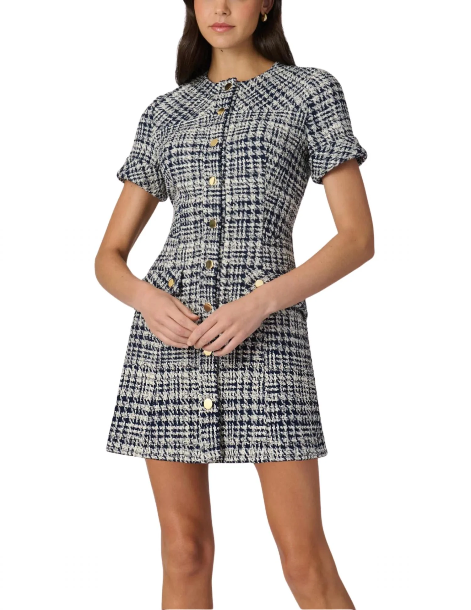 Haisley Dress In Navy/ivory