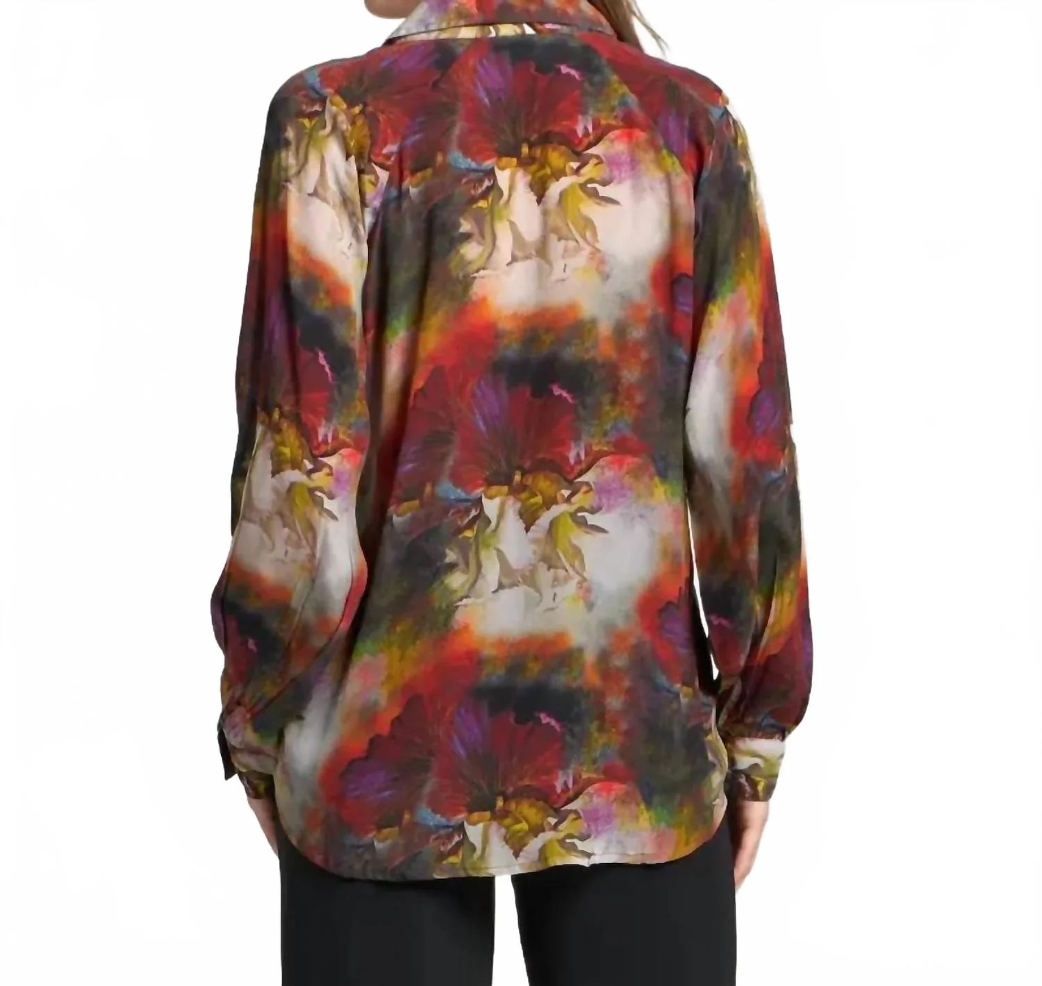 Half Placket Pullover Blouse In Red - Image 2