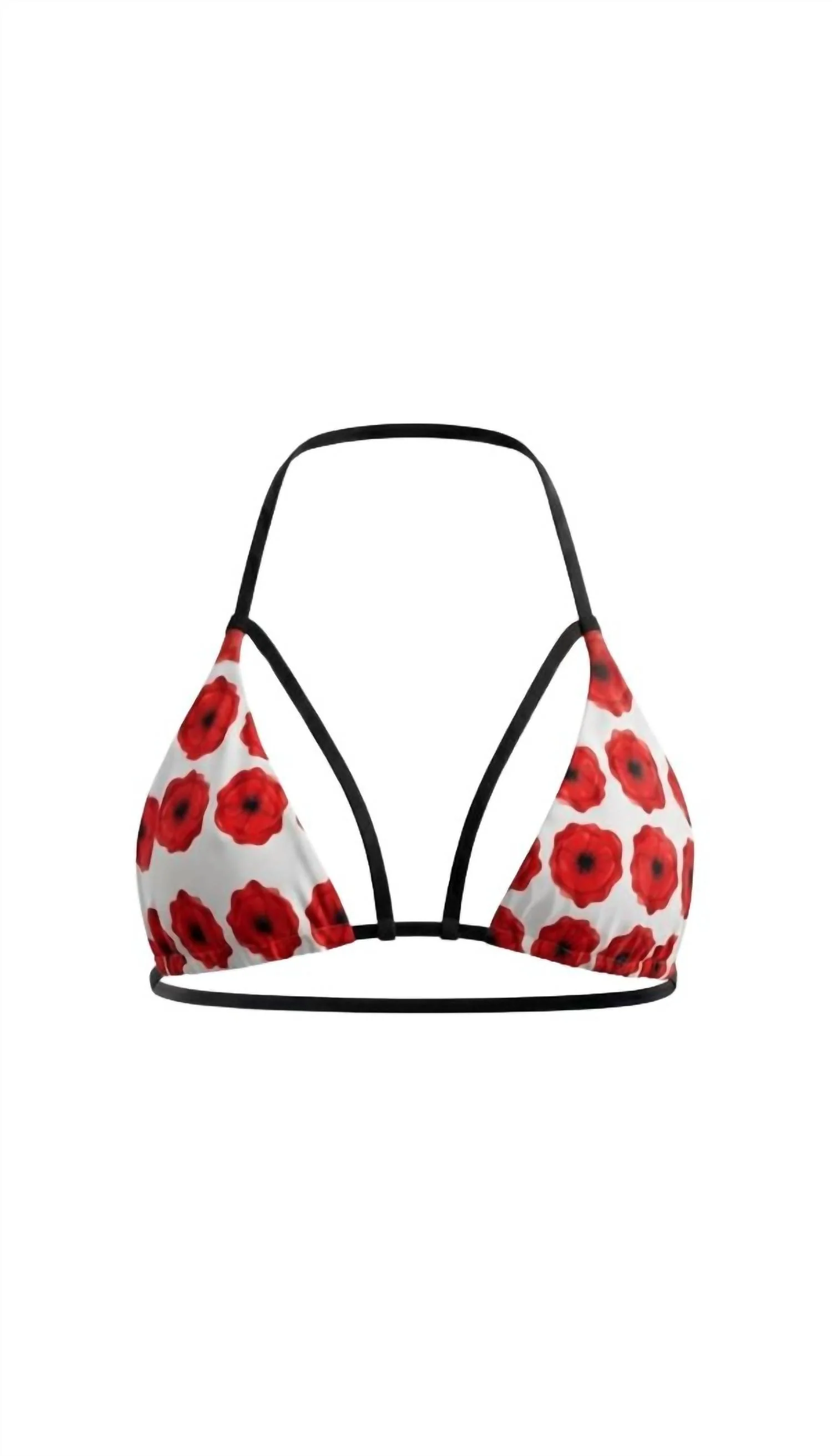 Halle Reversible Bikini Top In Black/ Red/ White - Image 4