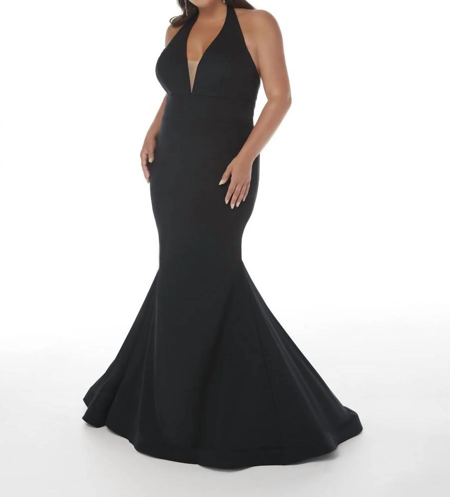 Halter Neckline Prom Dress In Black