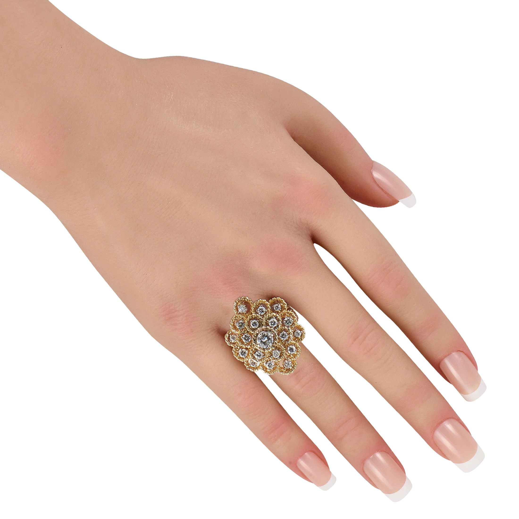 HAMMERMAN BROS. 18K Yellow Gold 1.37ct Diamond Cocktail Ring HB15-051826 - Image 2