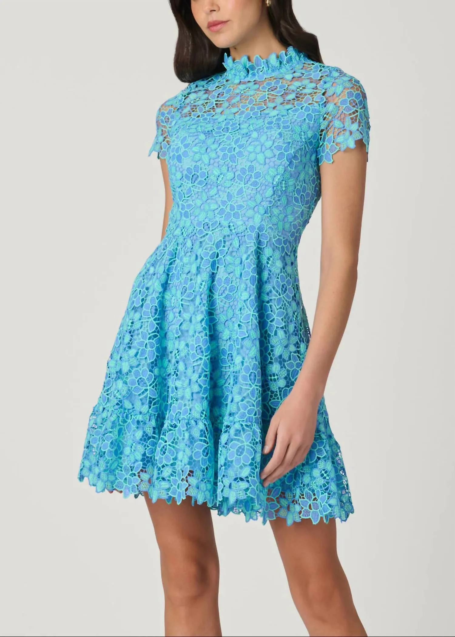 Harlow Mini Dress In Vista Blue/bright Mint - Image 2