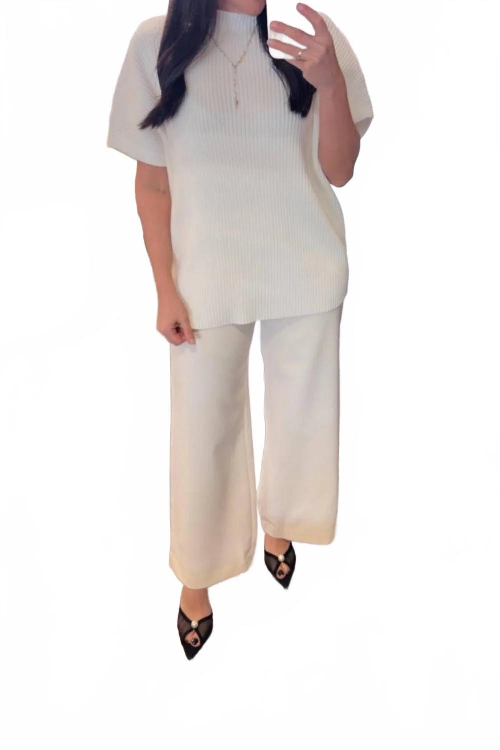 Harper Wide Leg Pants In Ivory - Image 5