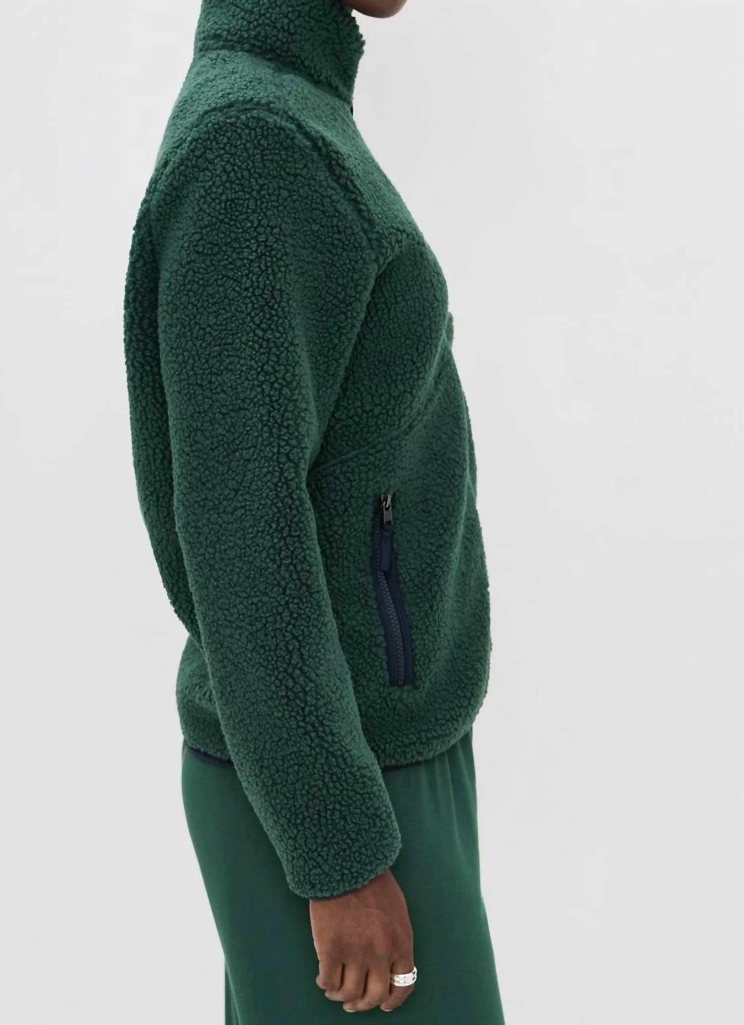 Harris Sherpa Jacket In Military/indigo - Image 3