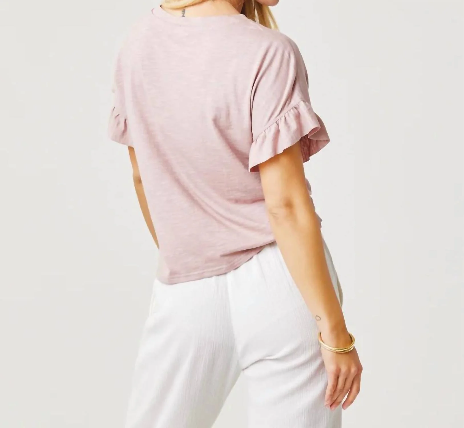 Hazel V-Neck Top In Fawn - Image 2