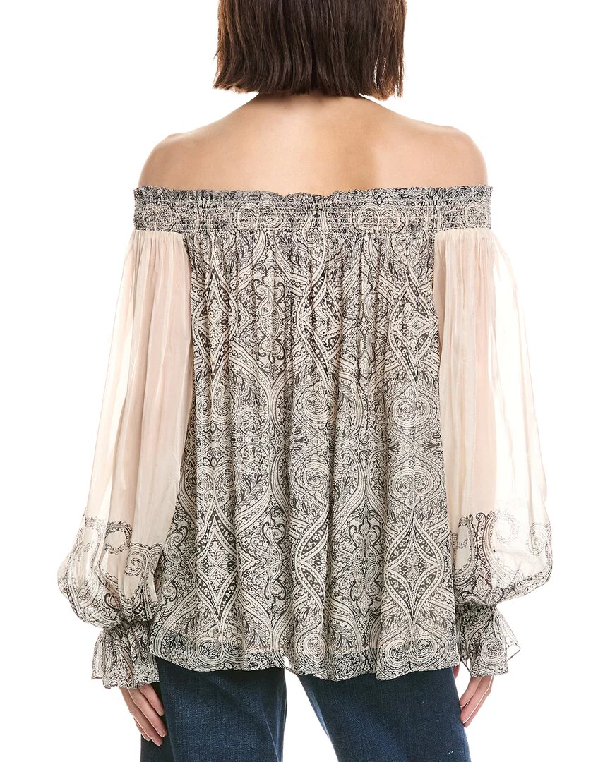 Hemant & Nandita Smocked Detail Off-Shoulder Top - Image 2