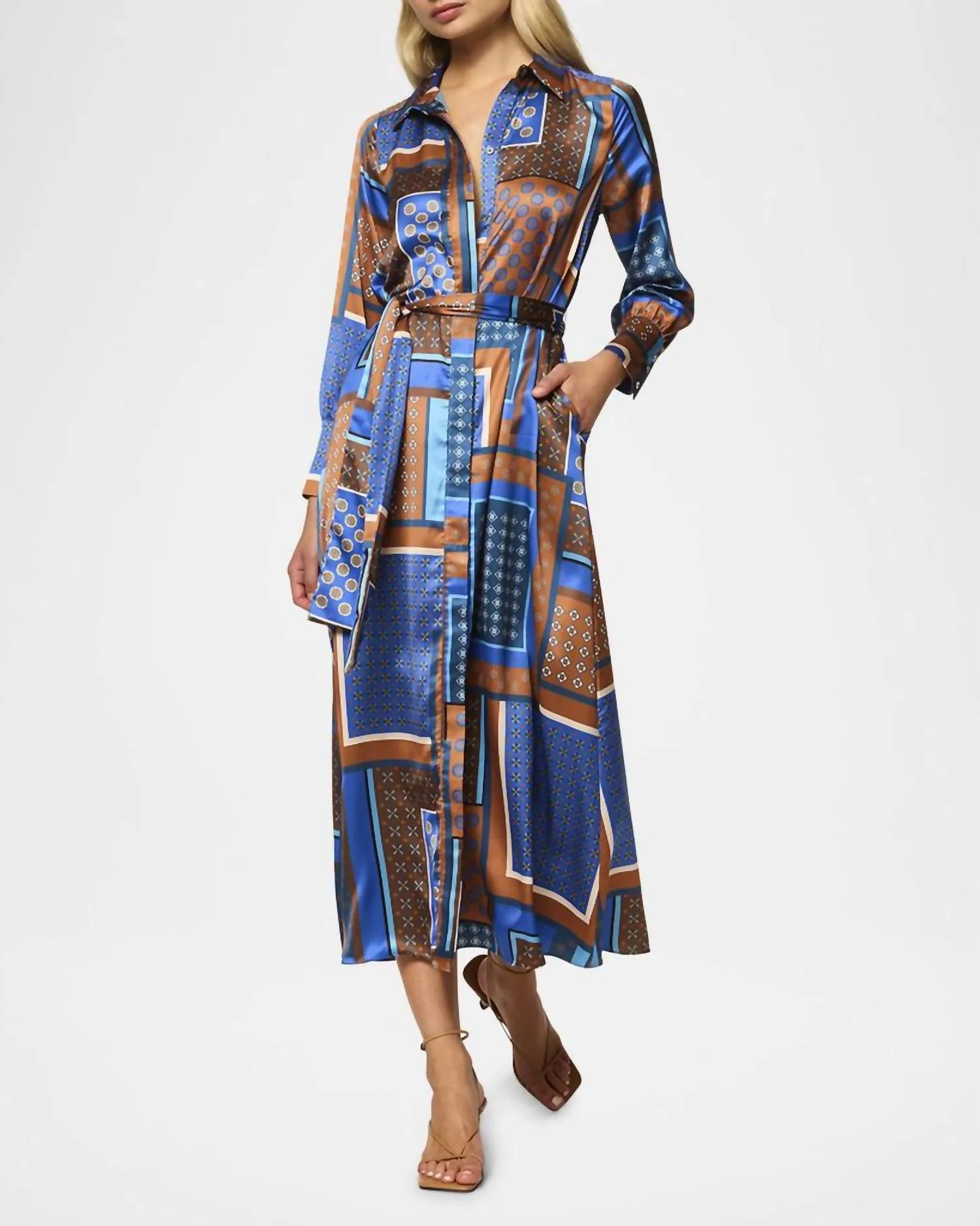 Herminia Dress In Tile Patchwork