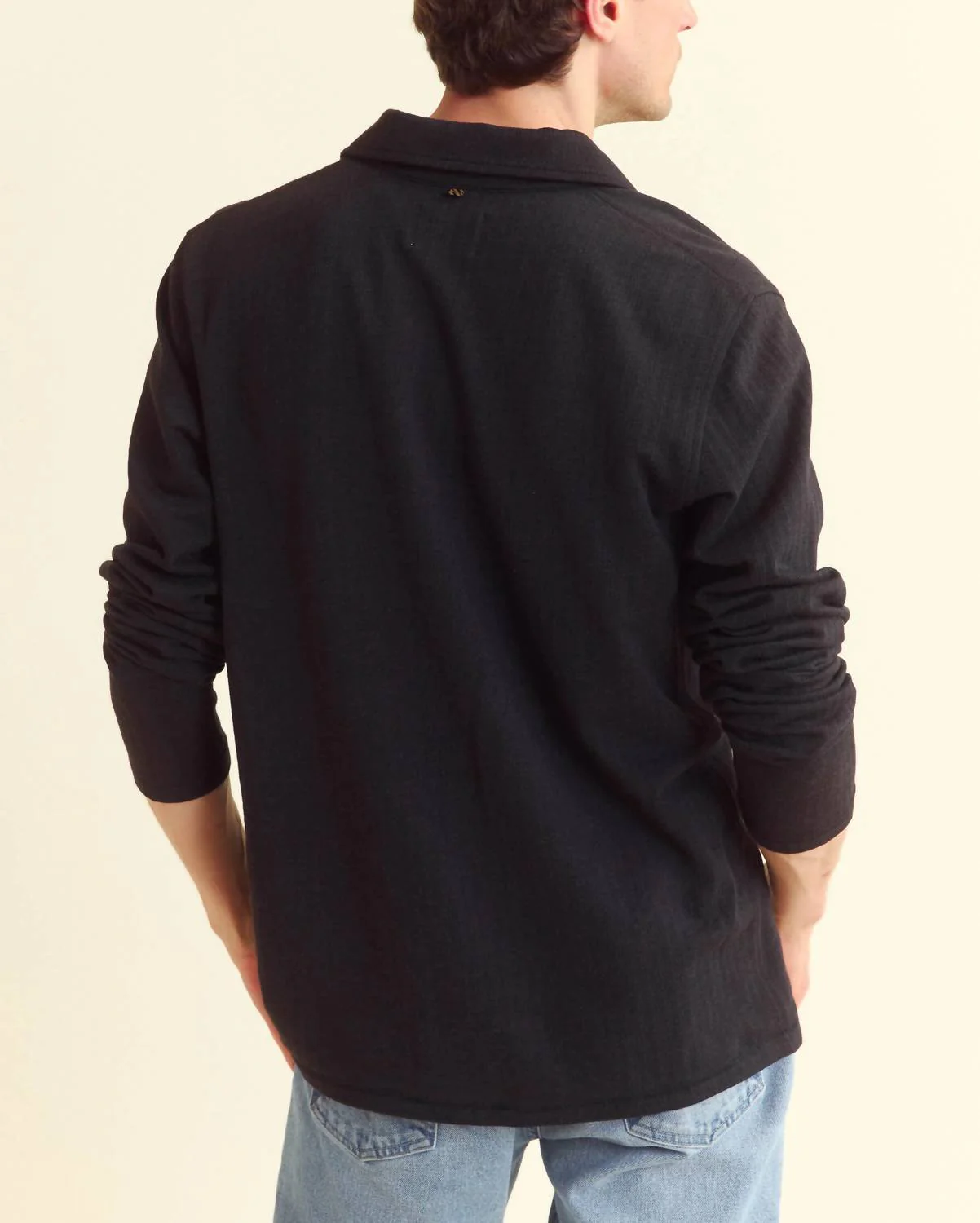 Herringbone Polo In Black - Image 2