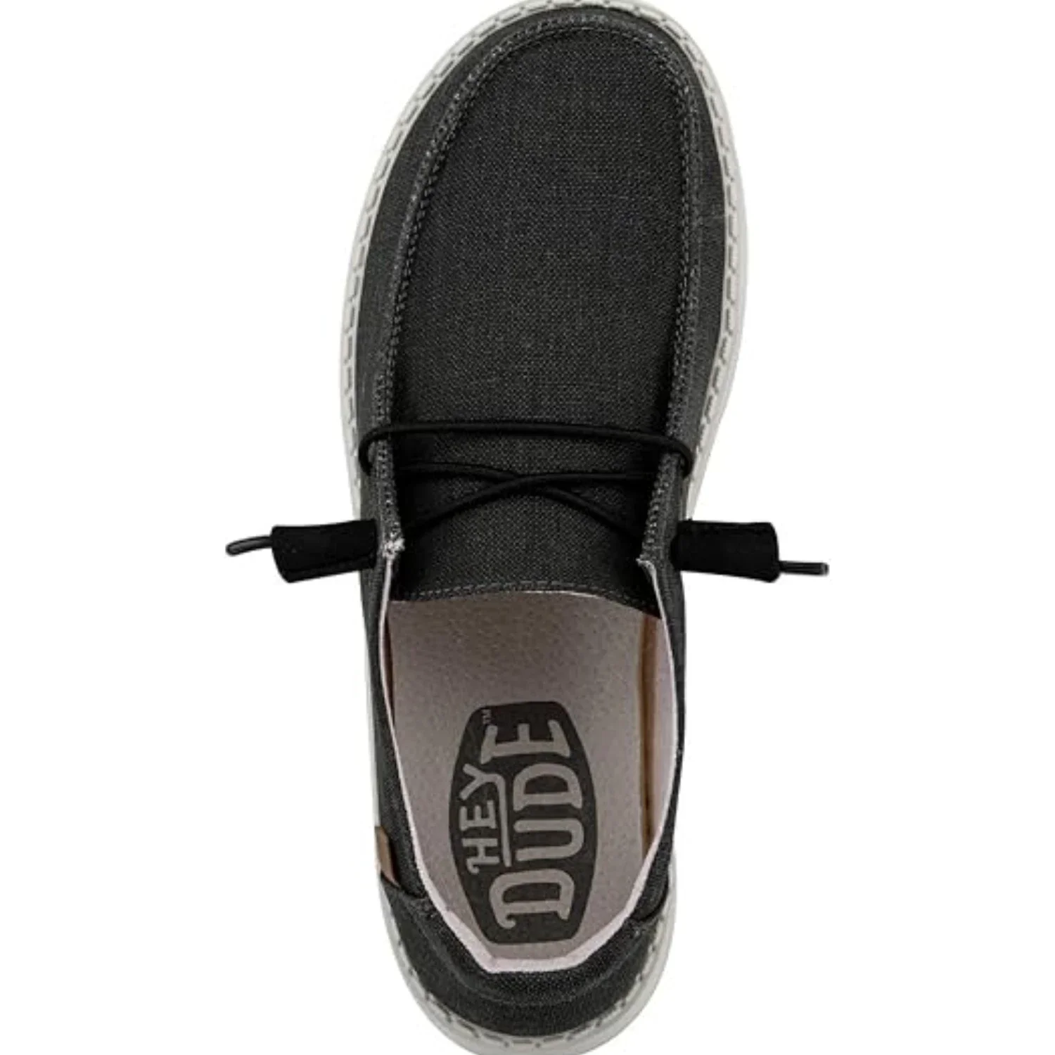 Hey Dude Wendy 40058-0XM WomensBlack Chambray Moc Toe Casual Shoes ZAP2422 - Image 3