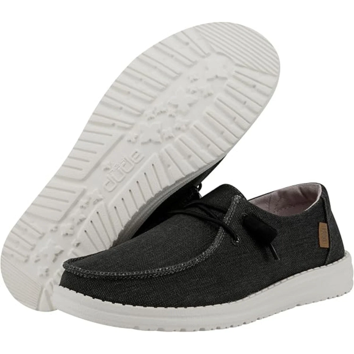 Hey Dude Wendy 40058-0XM WomensBlack Chambray Moc Toe Casual Shoes ZAP2422 - Image 5