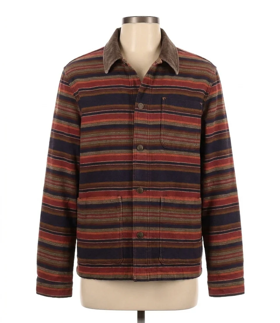 High Ridge Twill Studio Jacket In Night Time Fire Stripe