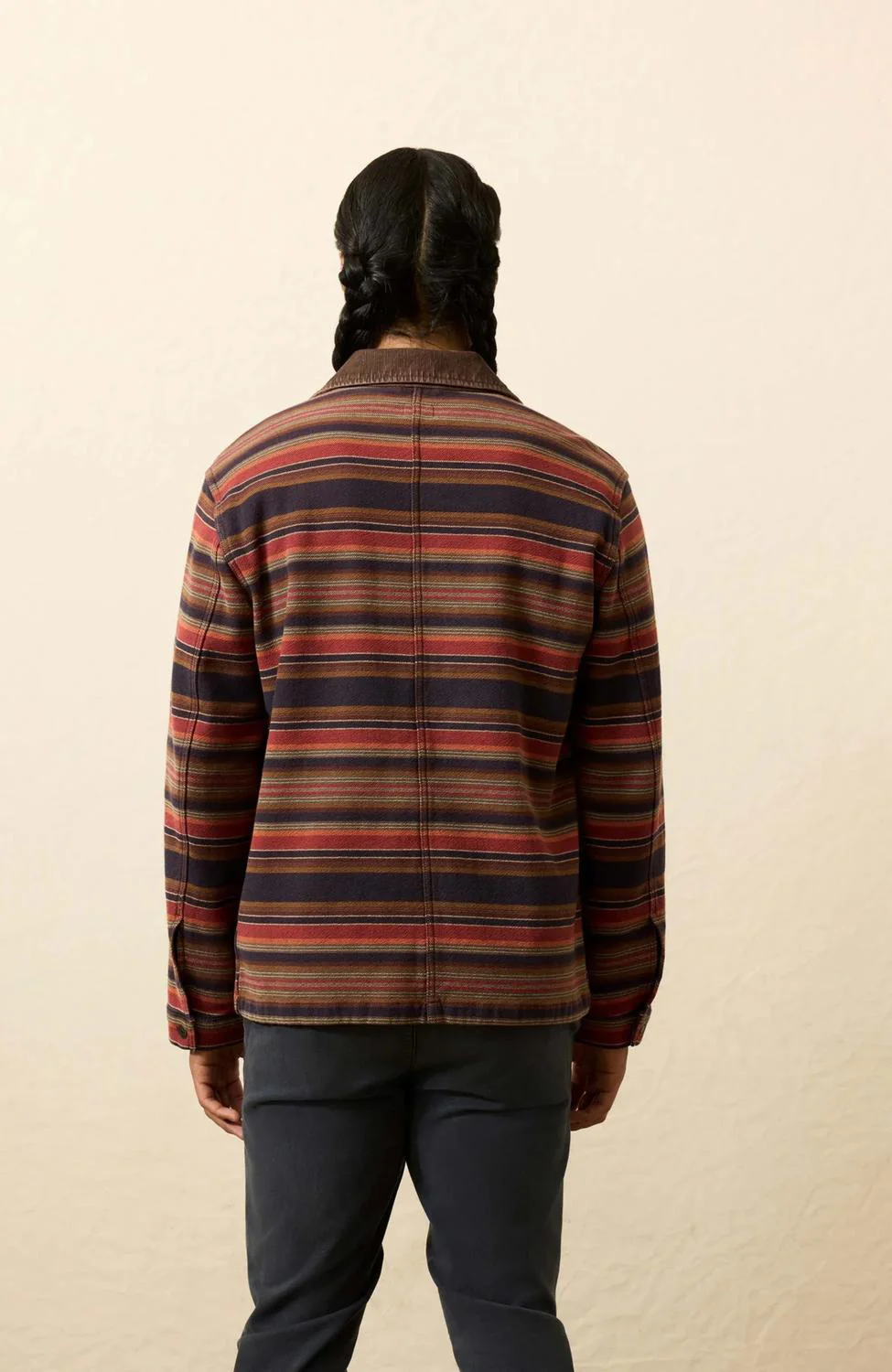 High Ridge Twill Studio Jacket In Night Time Fire Stripe - Image 2