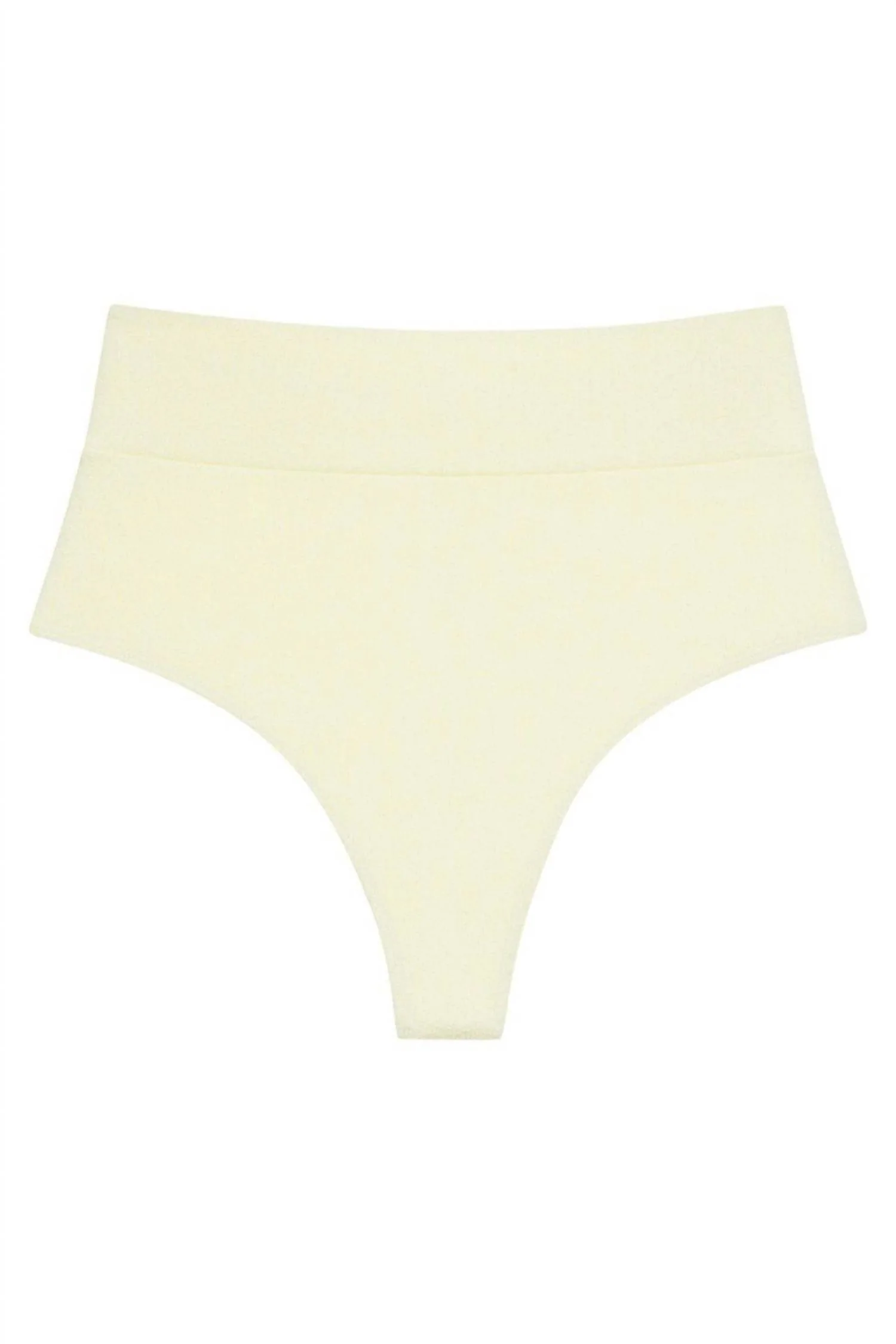 High Rise Bikini Bottom In Buttercream Rib - Image 4