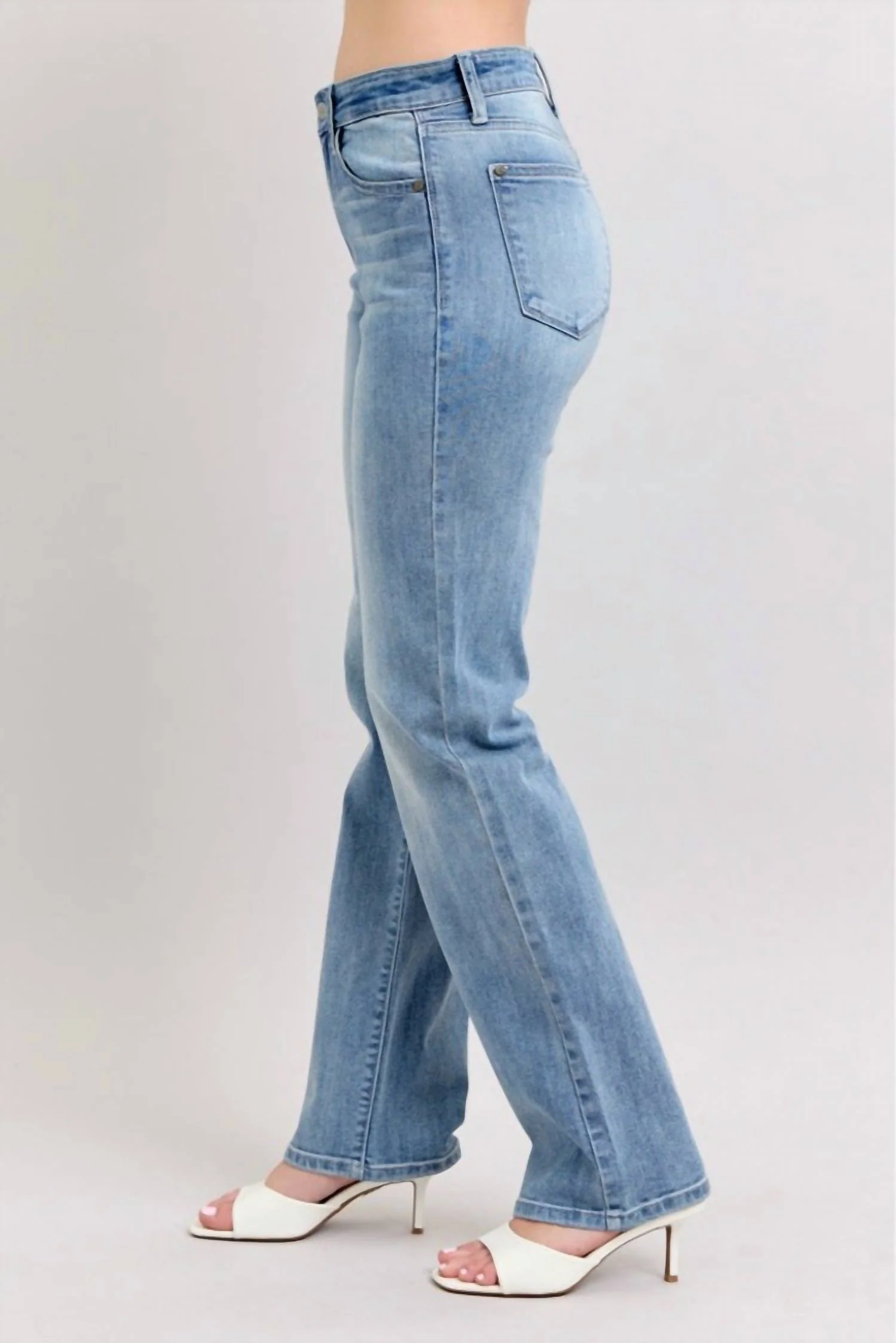 High Rise Dad Jeans In Blue - Image 2