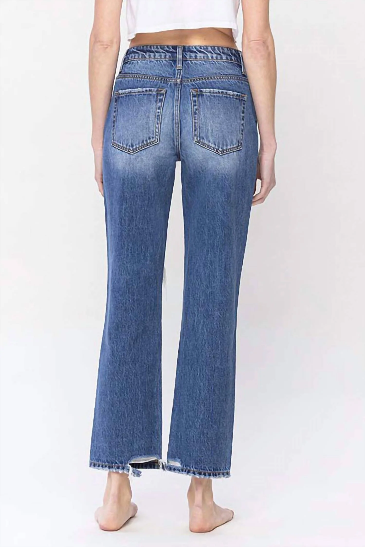 High Rise Straight Leg Jeans In Inviolate - Image 3
