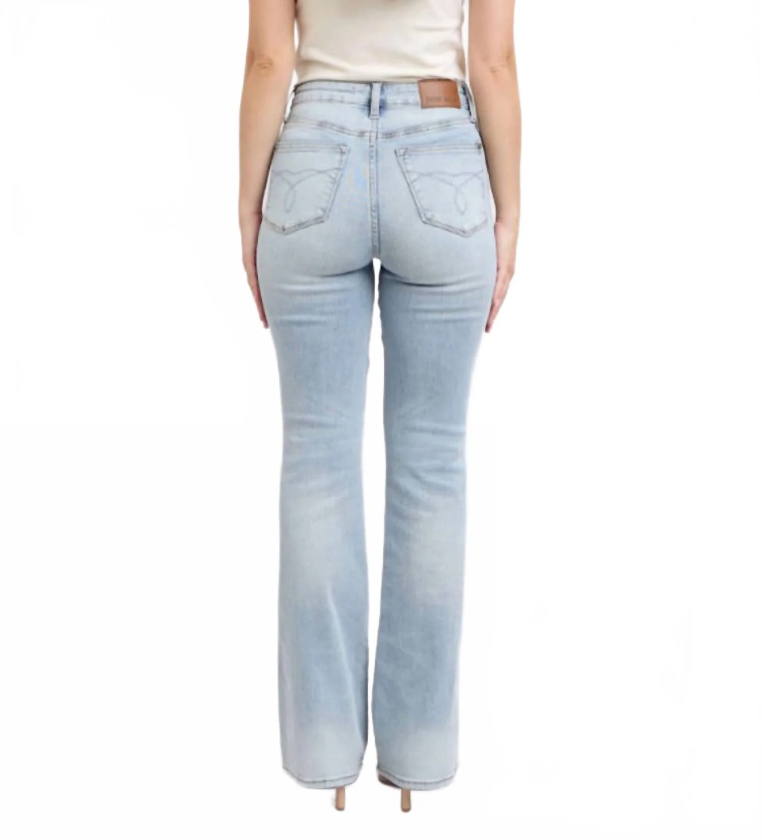 High Rise Tummy Control Bootcut Jeans In Blue - Image 2
