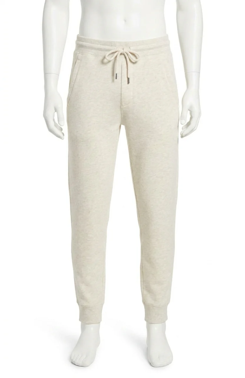 High Standard Fleece Long Sleeve Sweatpants In Antique Ivory Heather