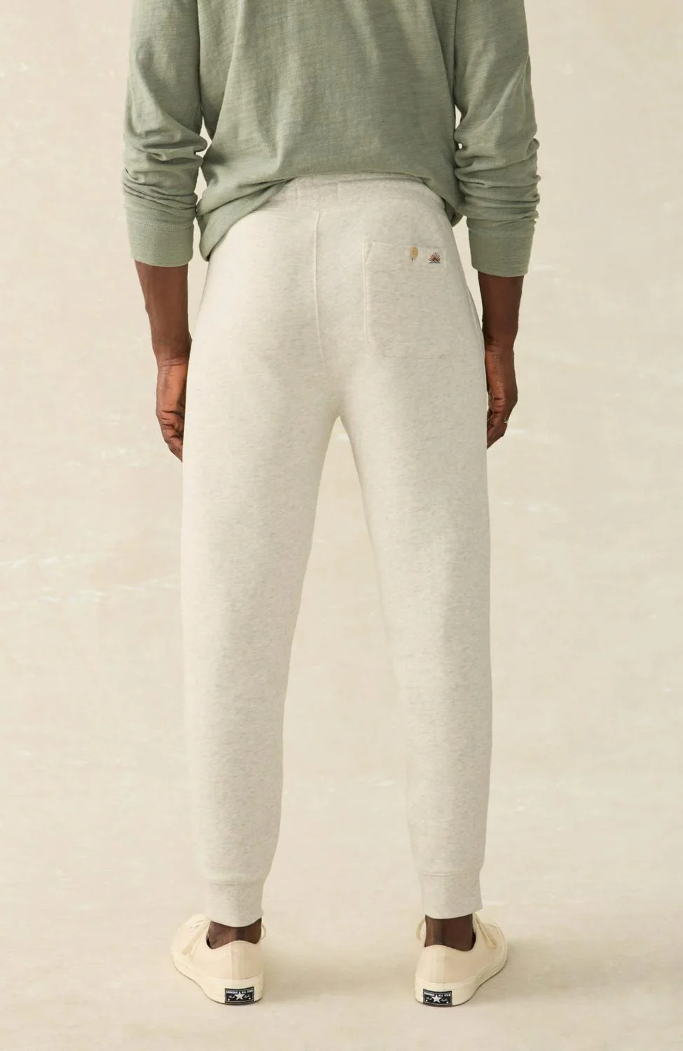 High Standard Fleece Long Sleeve Sweatpants In Antique Ivory Heather - Image 2