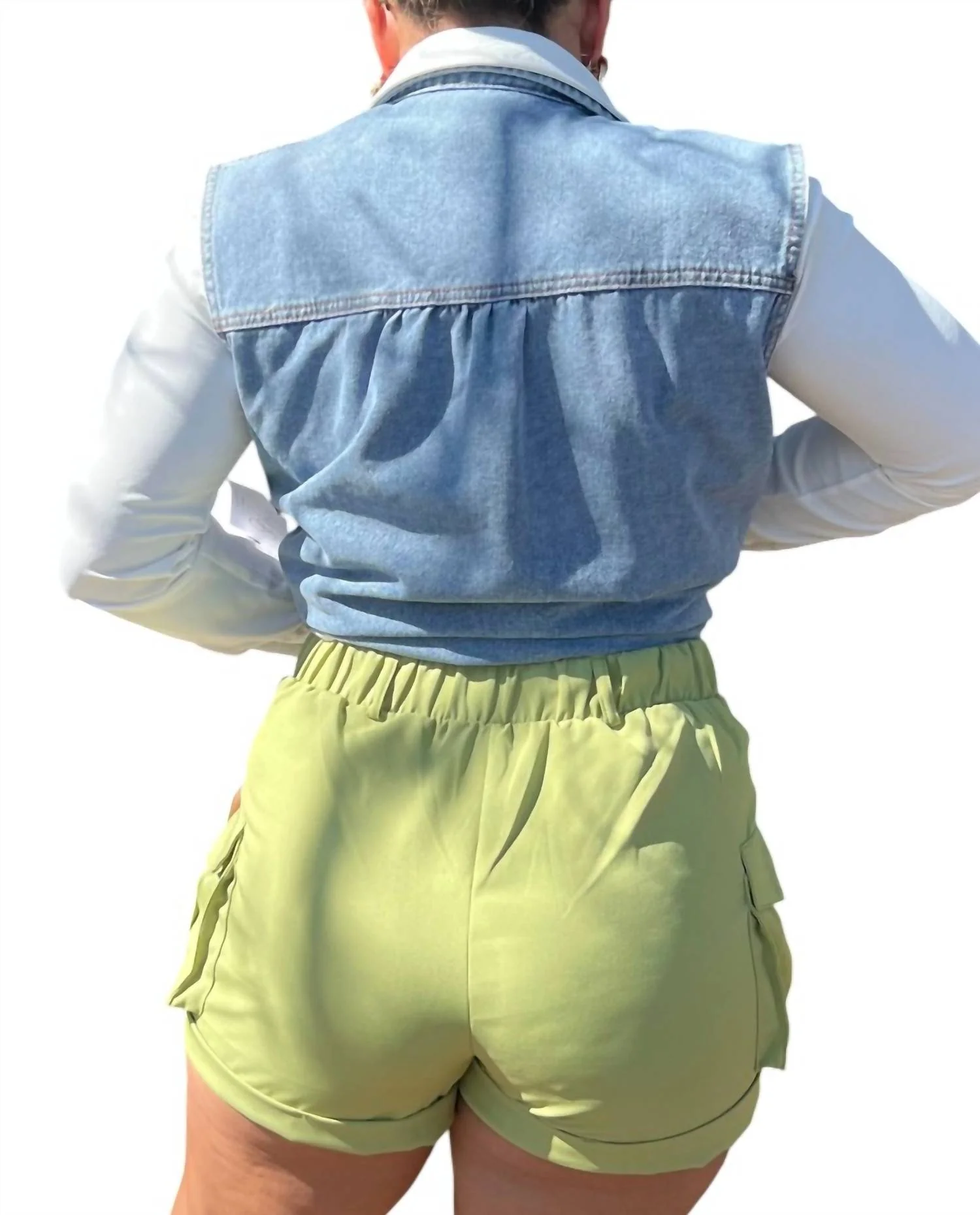 High-Waist Shorts In Green - Image 2