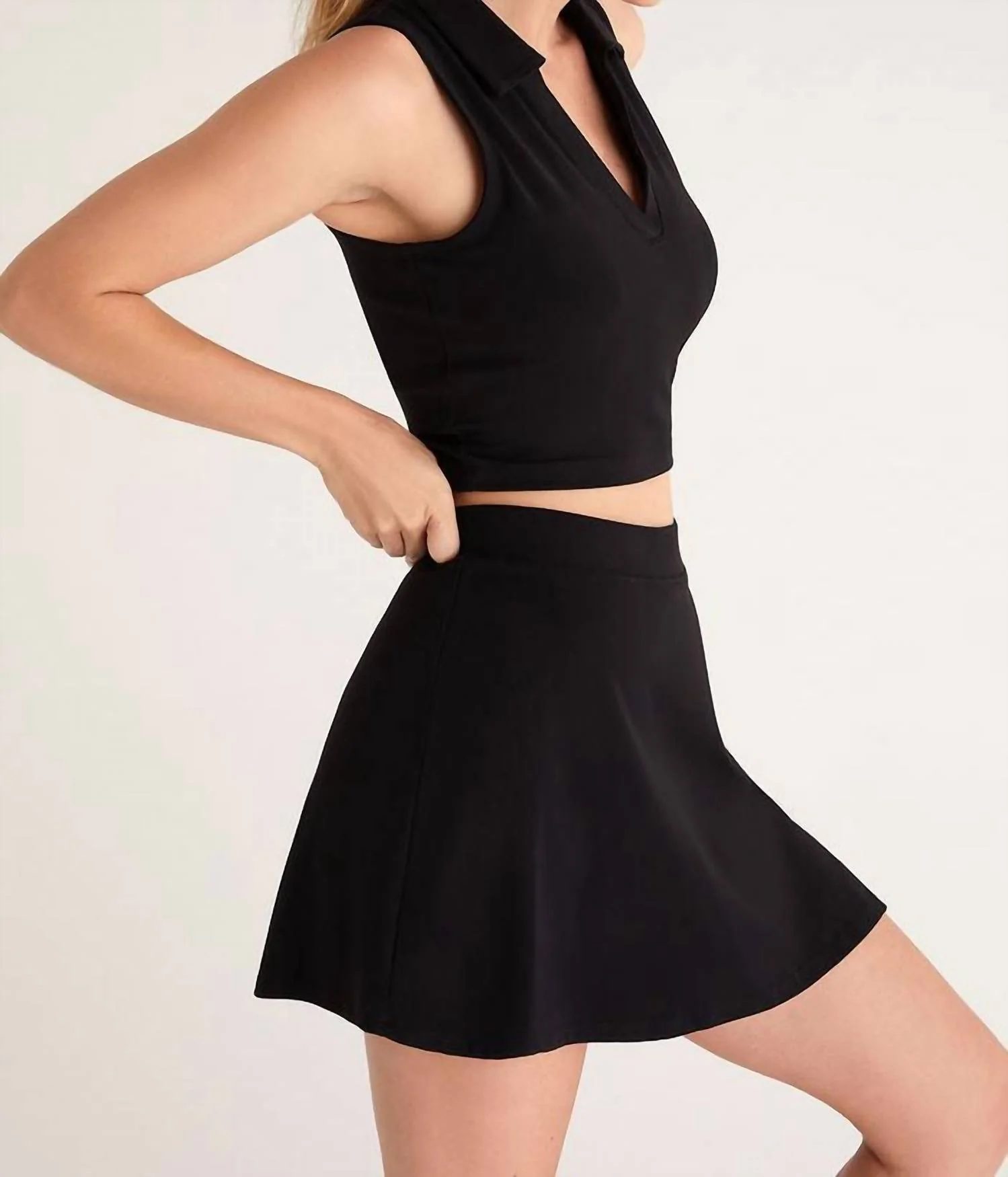 Hit The Court Skort In Black - Image 2