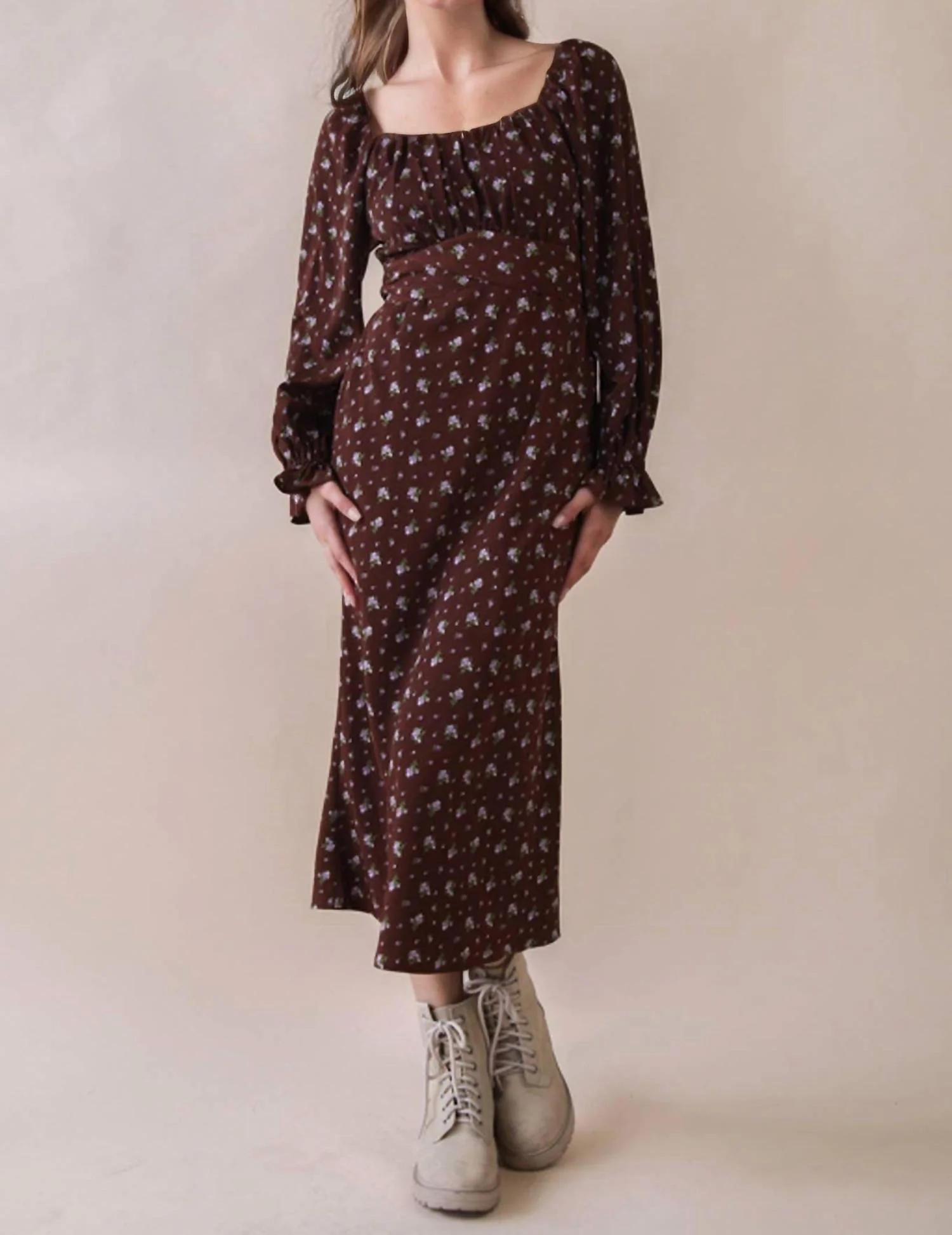 Holiday Midi Dress In Chocolate - Image 2