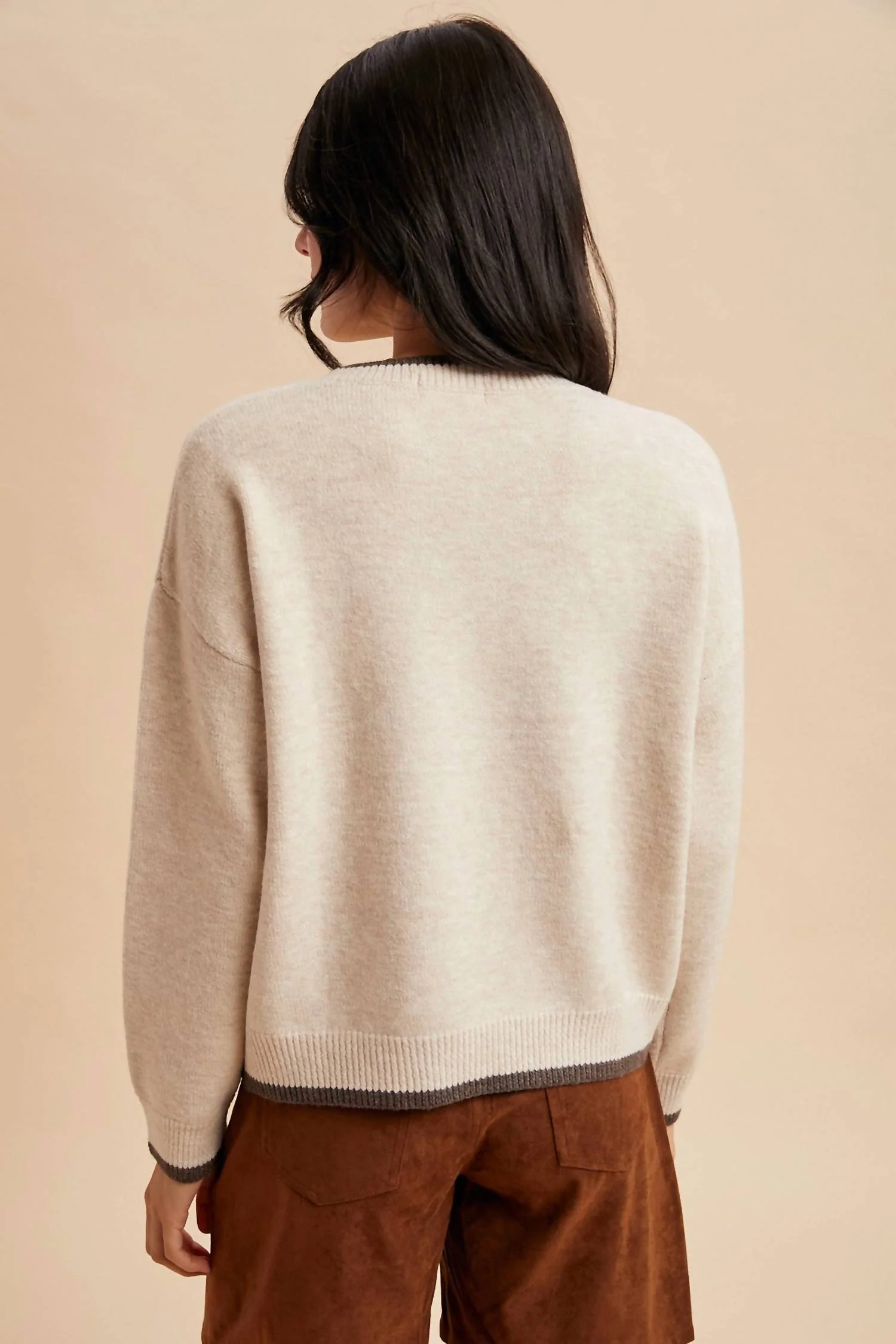 Horse Face Sweater In Beige - Image 3