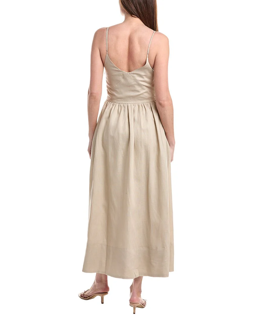 House of Harlow 1960 Melinda Paneled Linen-Blend Midi Dress - Image 2