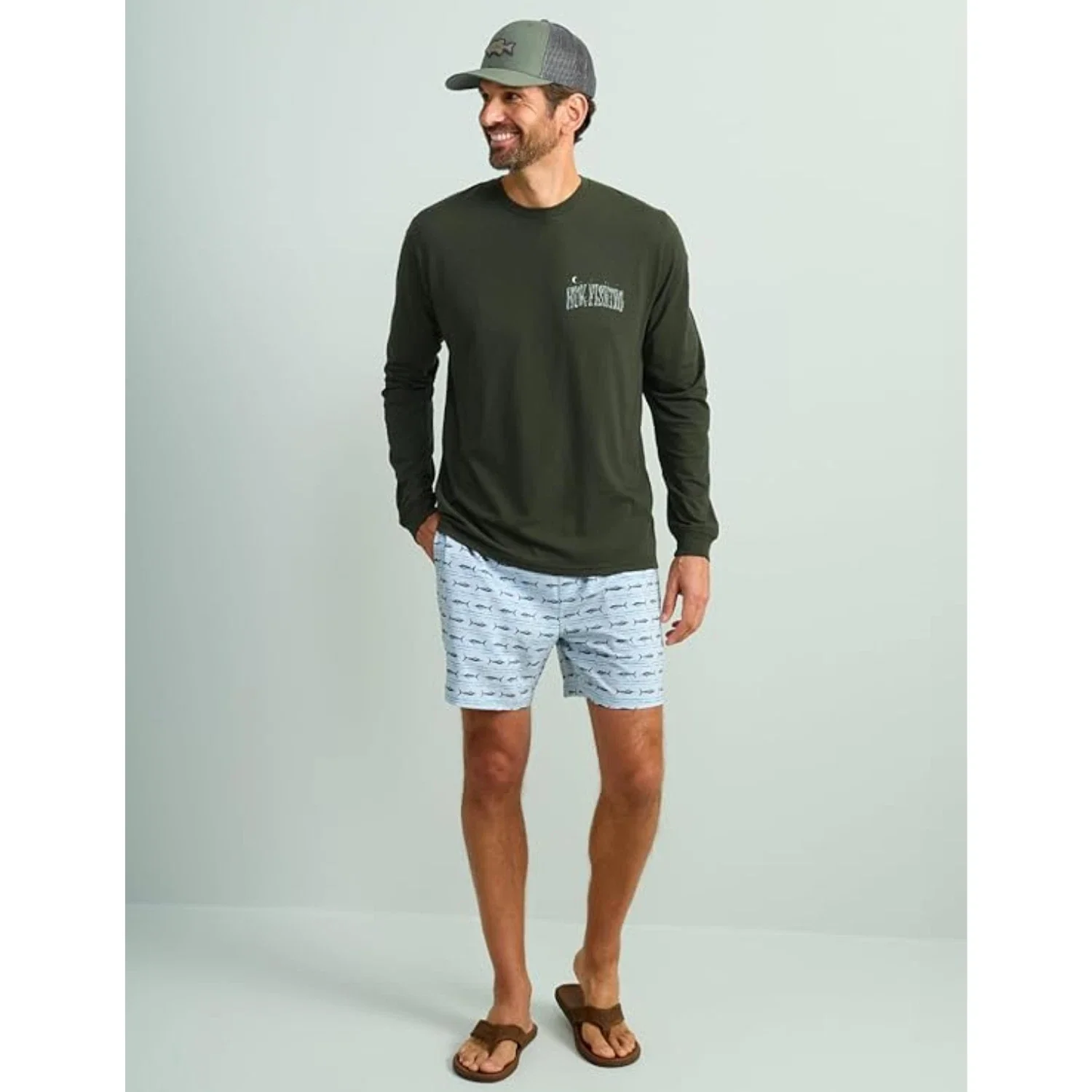 HUK T-Shirt Men's Cypress Landing Graphic Print Fishing Performance DSGL818 - Image 3
