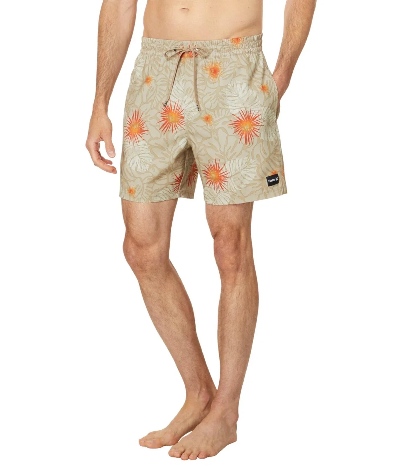 Hurley Cannonball Volley Boardshorts Men's Khaki Drawstring Waist DSGL252 - Image 4