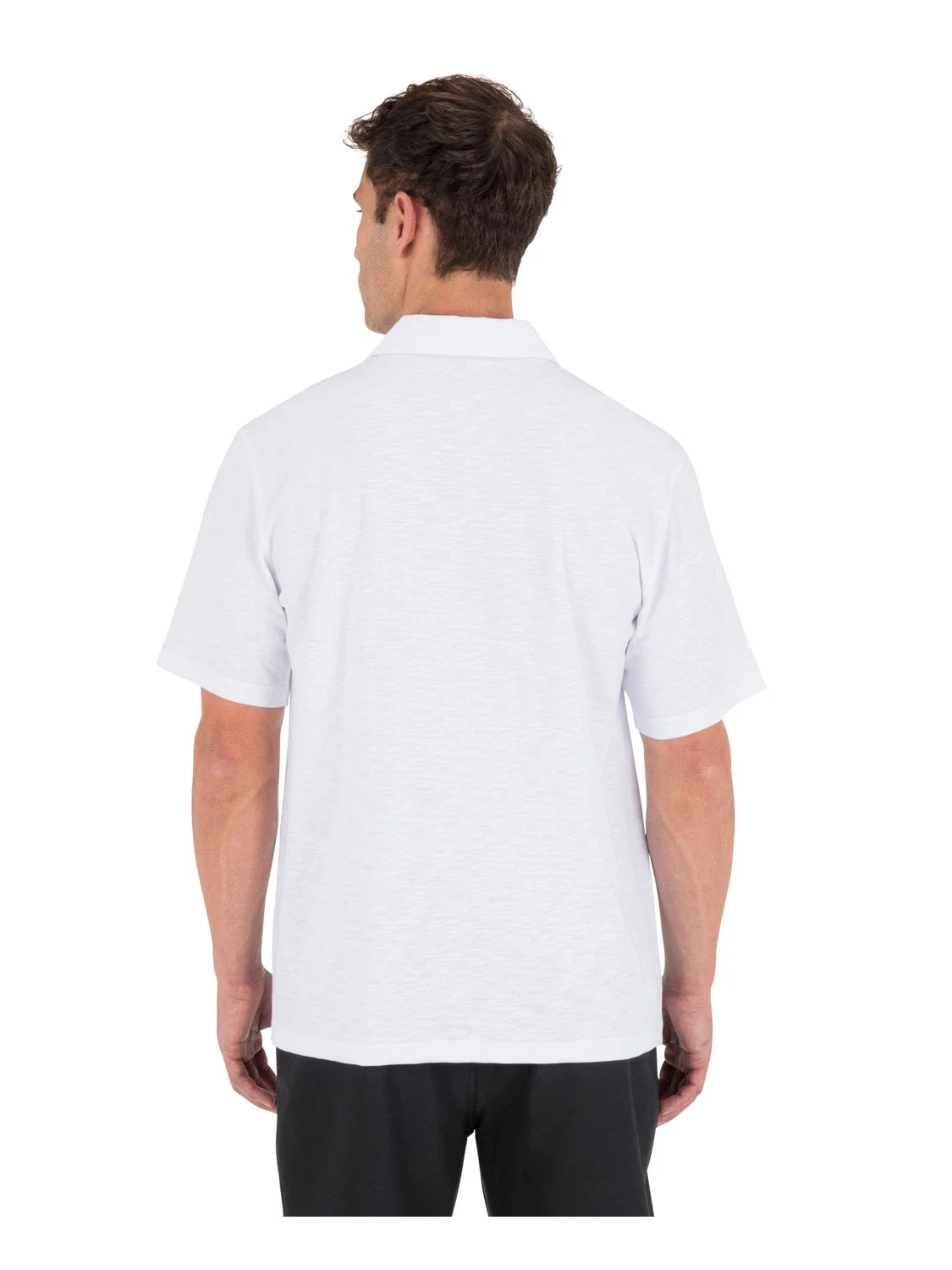 Hurley Icon Slub Polo Shirt Men's White Short Sleeve Golf Performance DSGL763 - Image 4