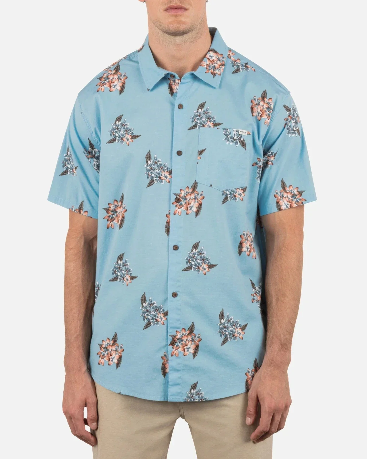 Hurley One And Only Lido Shirt Men's Blue Floral Stretch Button Up DSGL1210 - Image 5