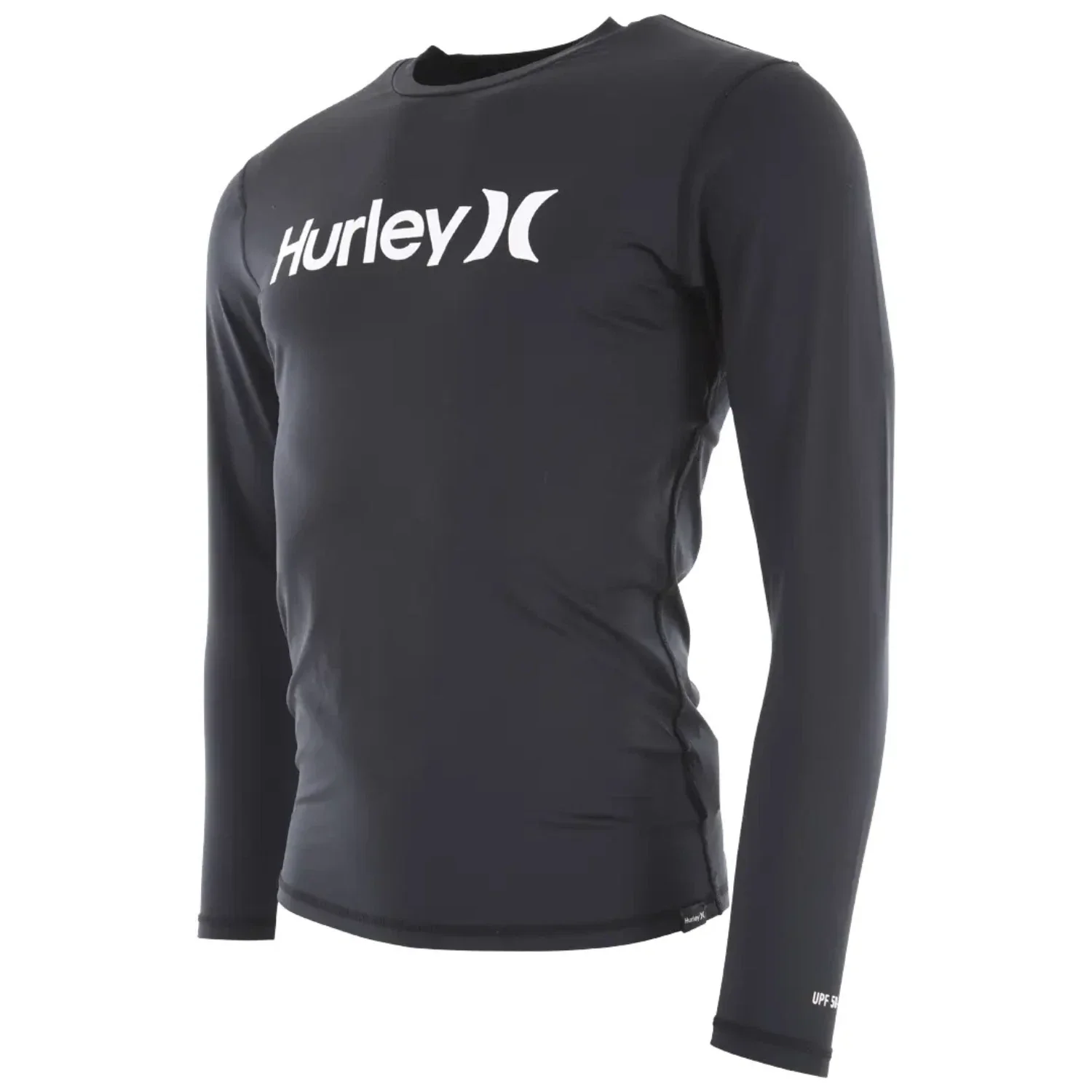 Hurley One and Only Rashguard Men's Black Stretch UPF 50+ Long Sleeve DSGL149