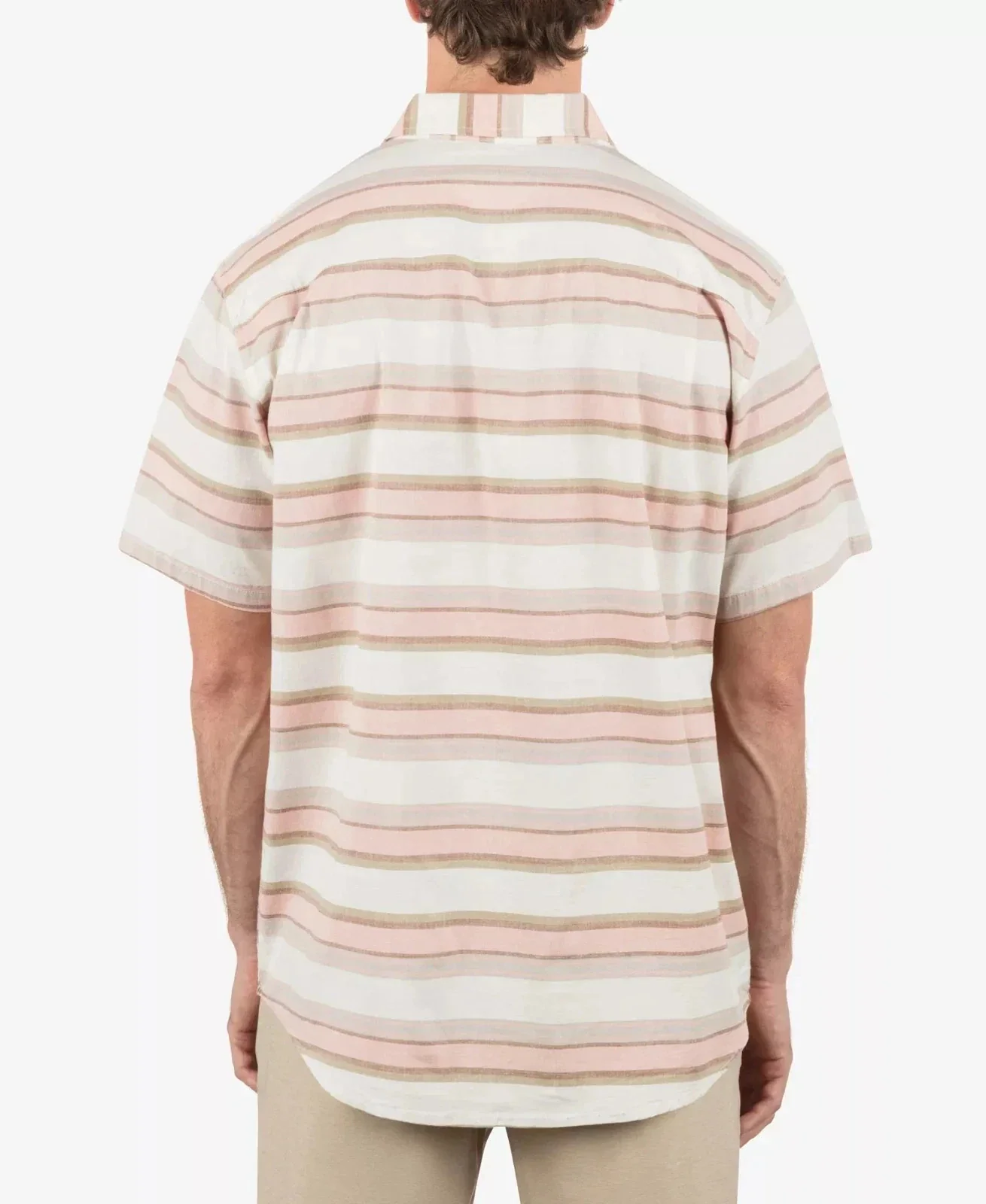 Hurley One & Only Lido Shirt Men Bone Striped Short Sleeve Button Up DSGL1234 - Image 2