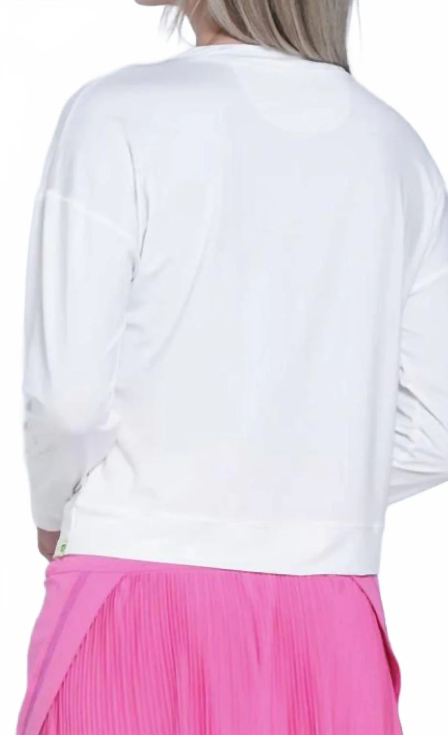 Hype Long Sleeve Top In White - Image 4