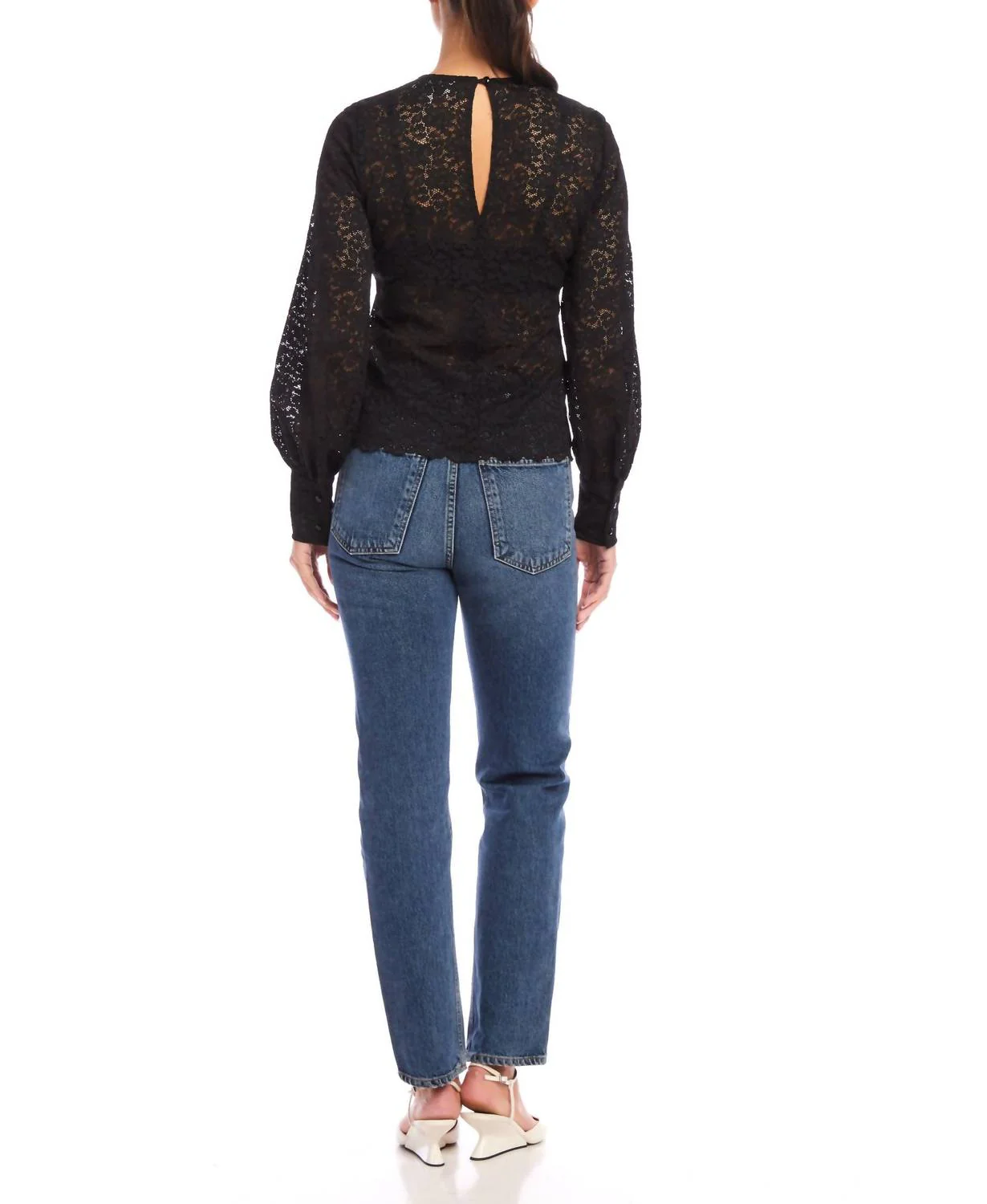 Ina Stretch Lace Top In Black 4F15205 - Image 3