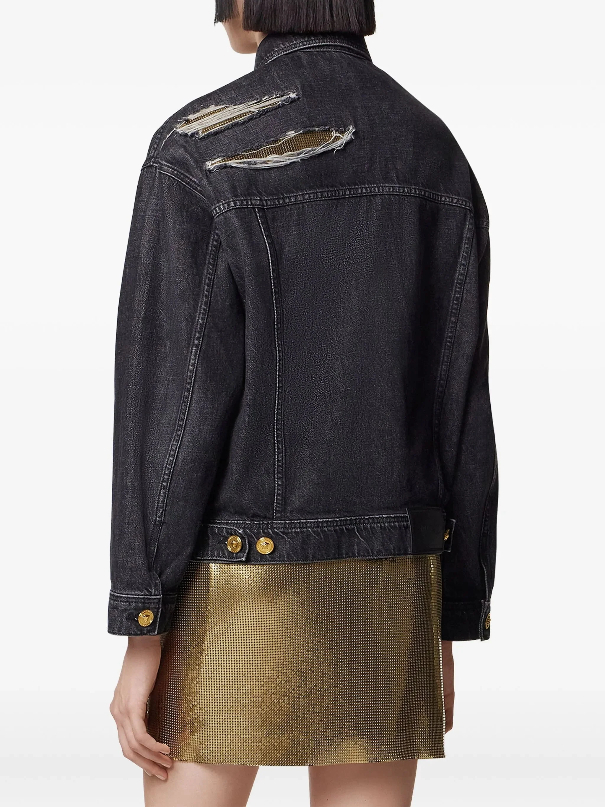 Indigo Blouson Denim Vintage Distressed Jacket - Image 4