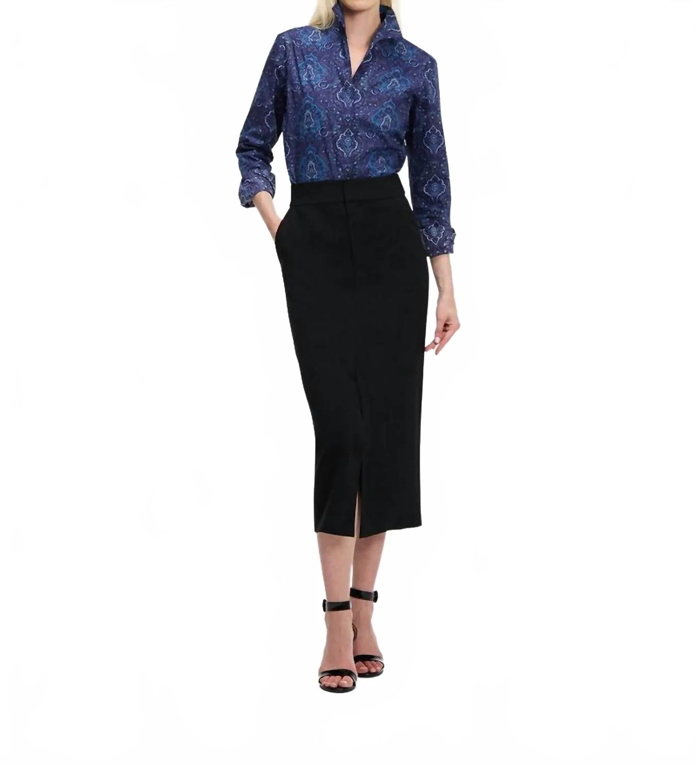 Indigo Girl Print Blouse In Blue Paisley - Image 2