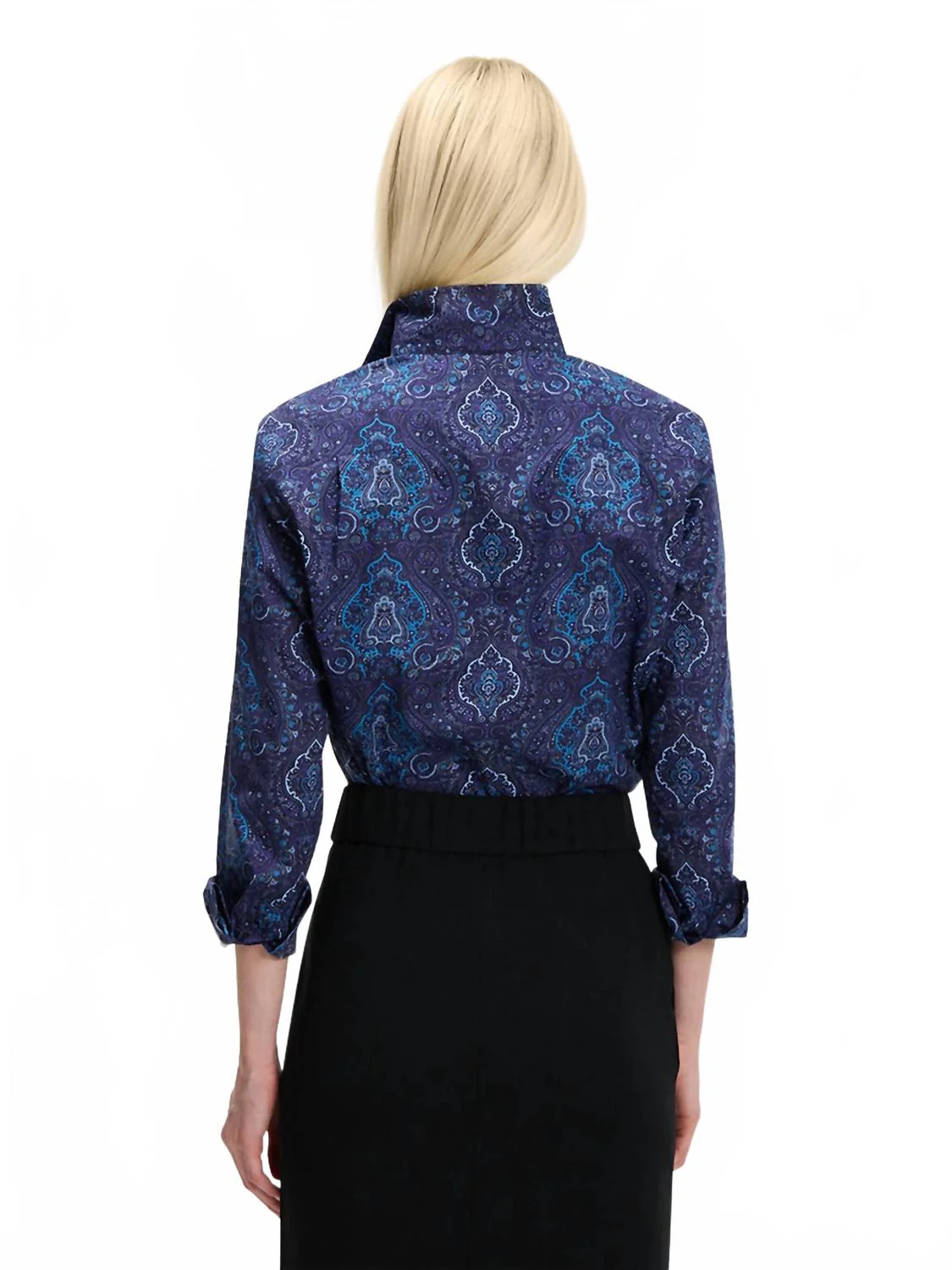 Indigo Girl Print Blouse In Blue Paisley - Image 3