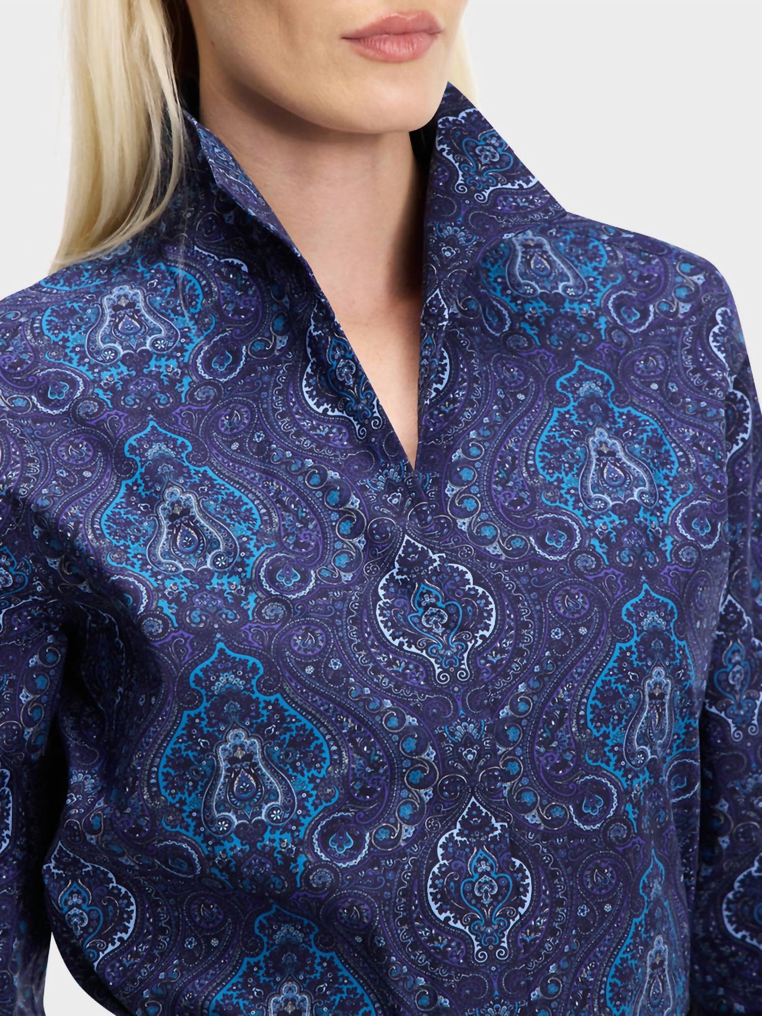 Indigo Girl Print Blouse In Blue Paisley - Image 4