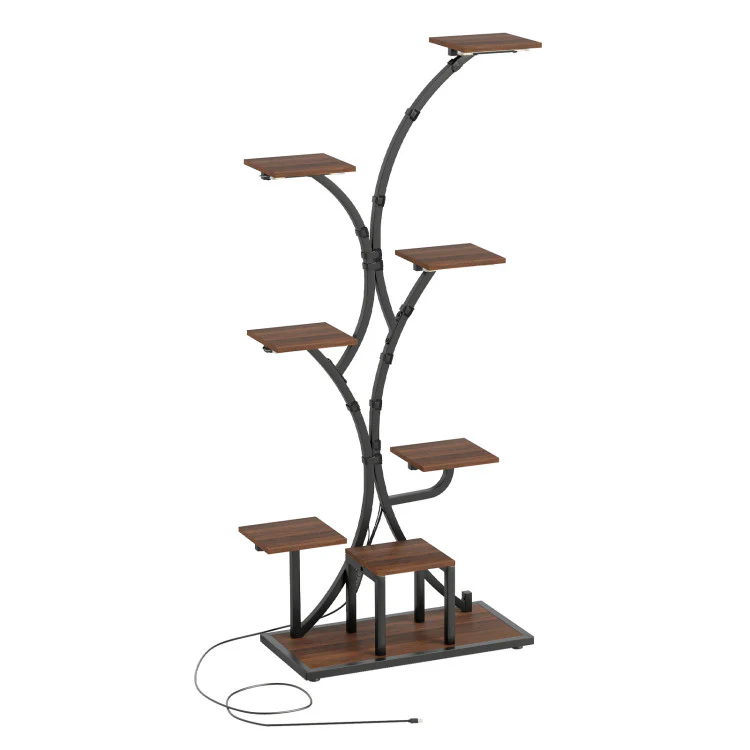 Indoor Plant Stand with Grow Lights 58" Tall 8-Tier Corner Metal Plant Shelf - Image 8