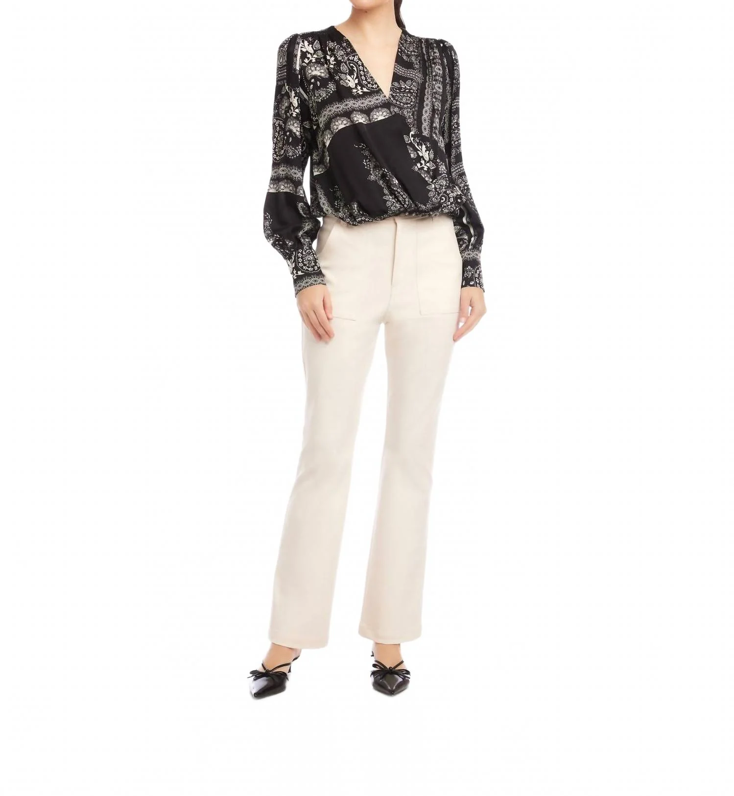 Ines Drape Front Top In Print