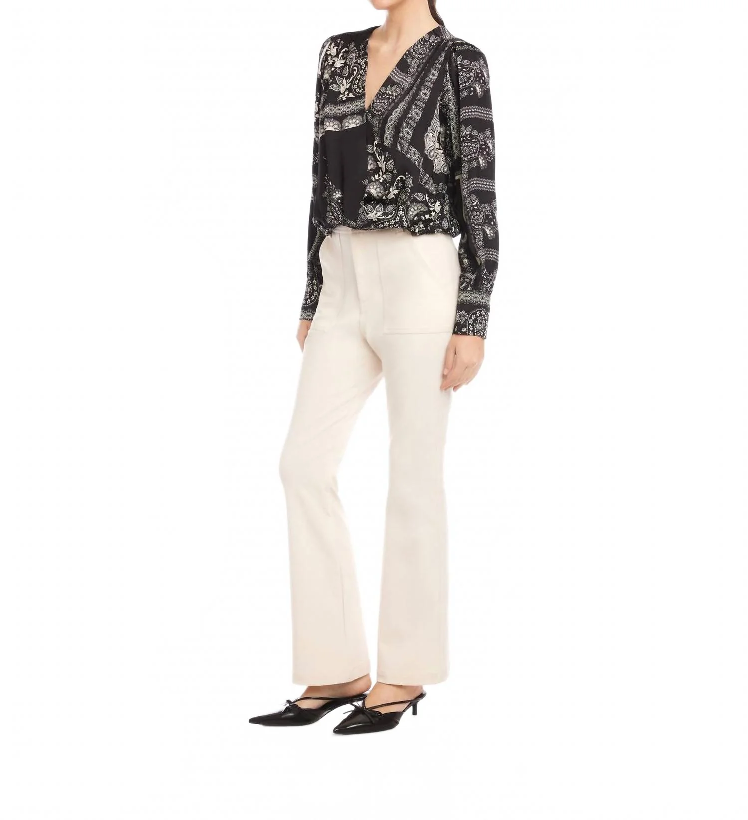 Ines Drape Front Top In Print - Image 3