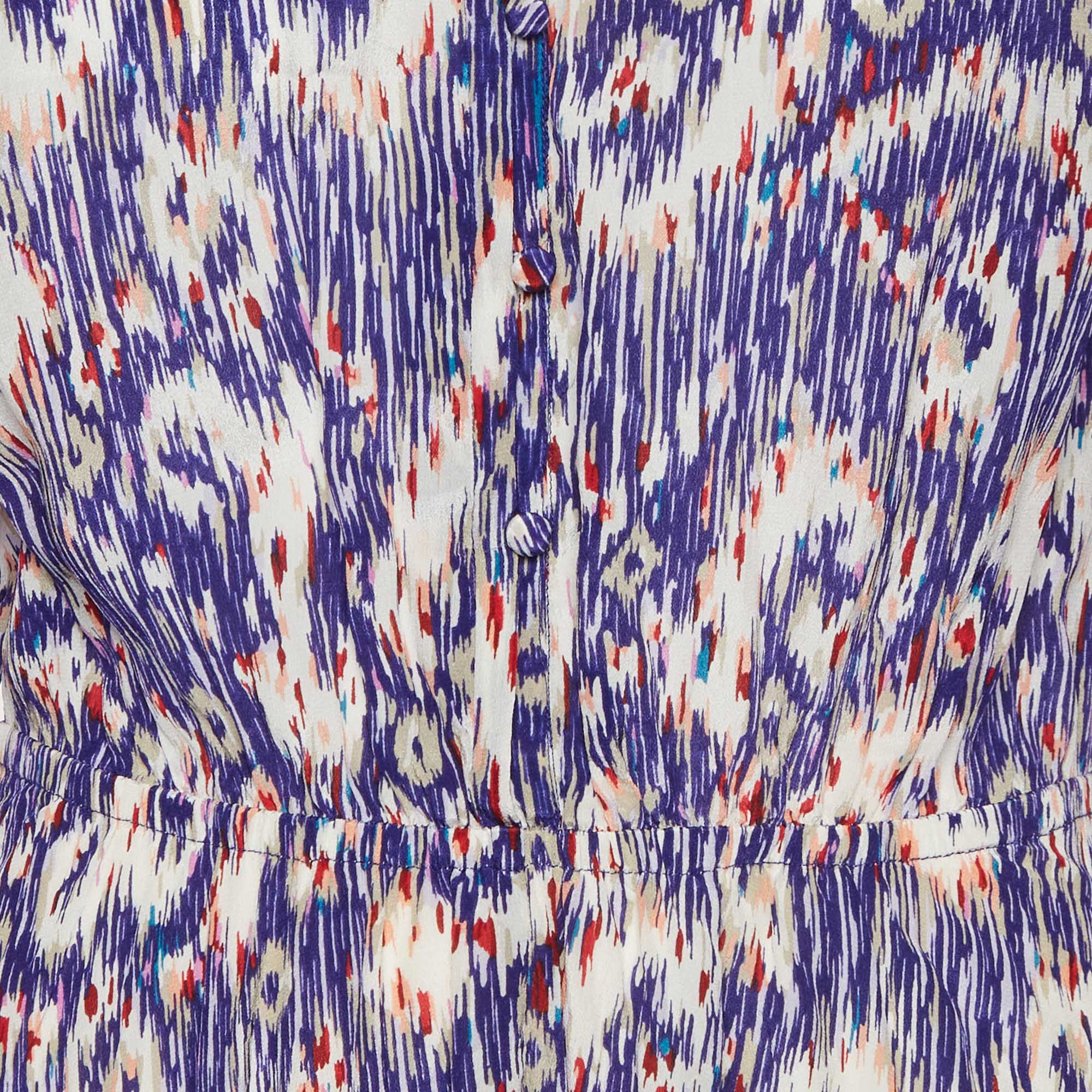 Isabel Marant Etoile Blue Abstract Print Yandra Knee Length Dress - Image 4